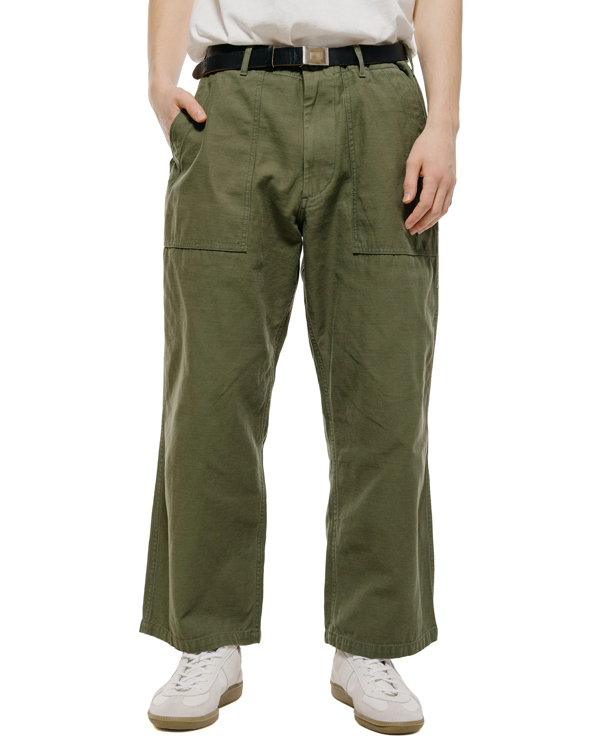 Beams Plus MIL Utility Trousers Reversed Sateen Olive Green sold by Lost & Found product image thumbnail 2