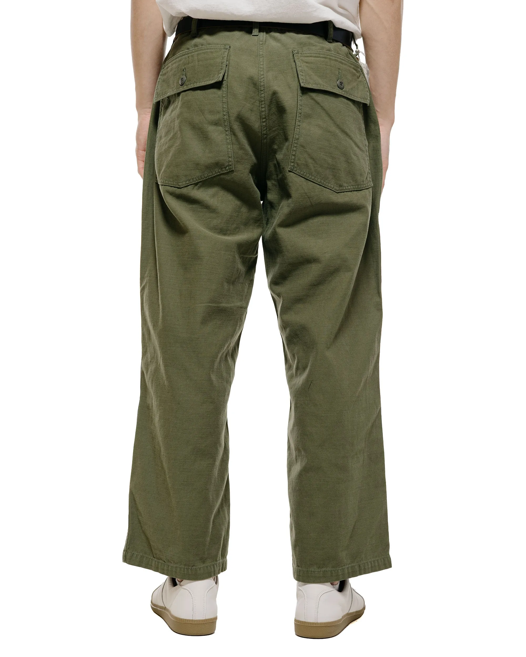 Beams Plus MIL Utility Trousers Reversed Sateen Olive Green sold by Lost & Found product image thumbnail 3