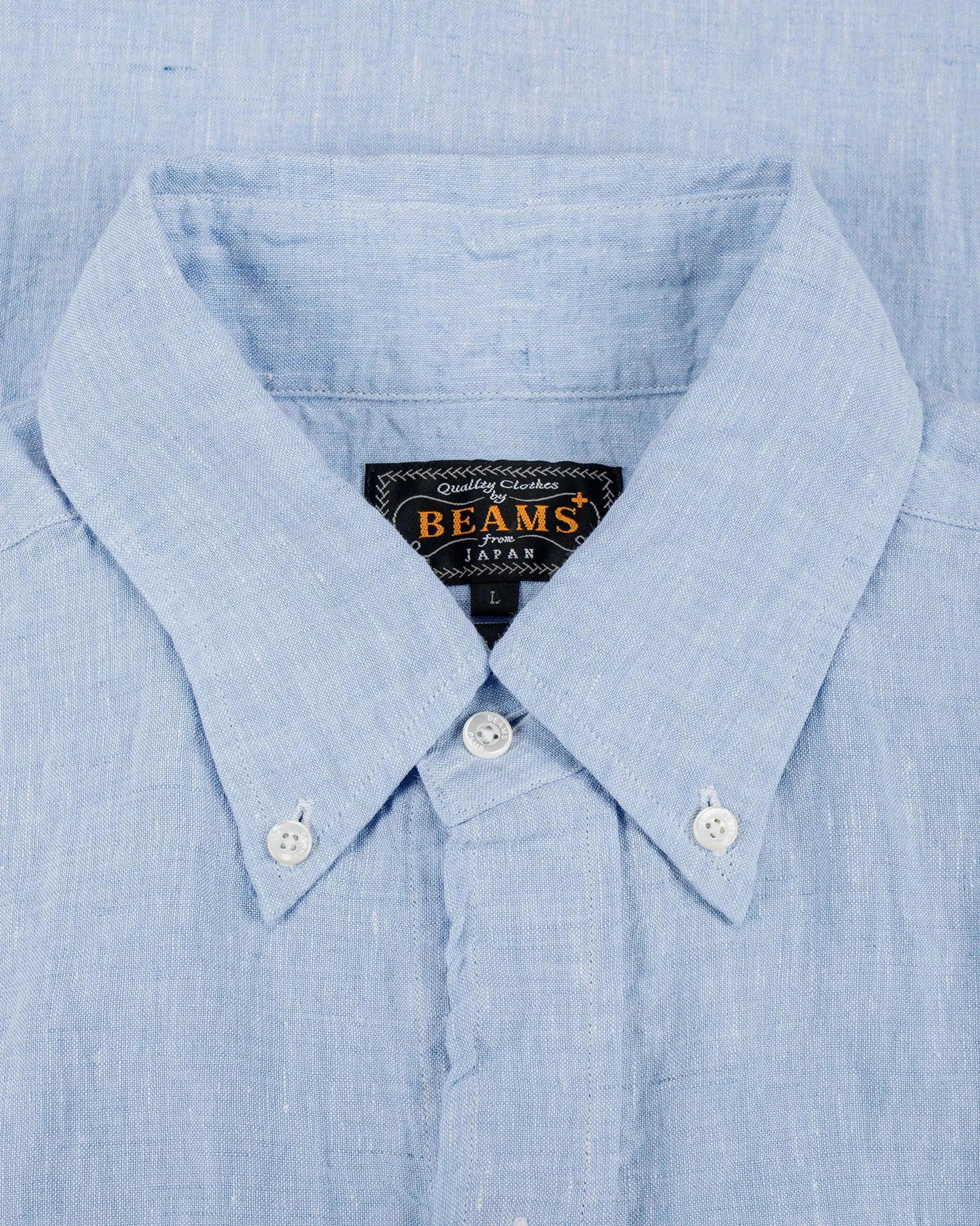 Beams Plus B.D. Classic Fit Linen Chambray Blue sold by Lost & Found product image thumbnail 5