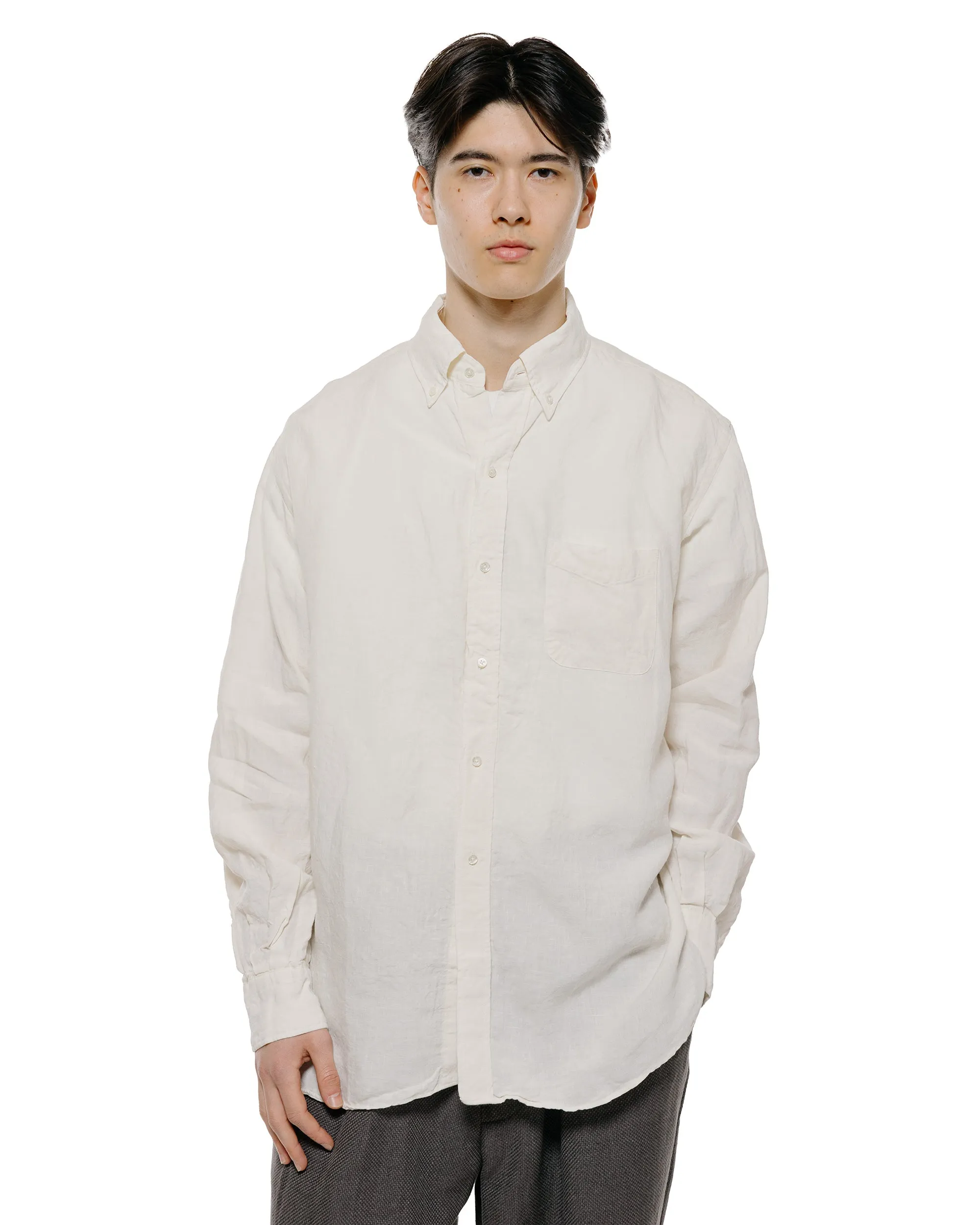 Beams Plus B.D. Classic Fit Linen Chambray White sold by Lost & Found product image thumbnail 2