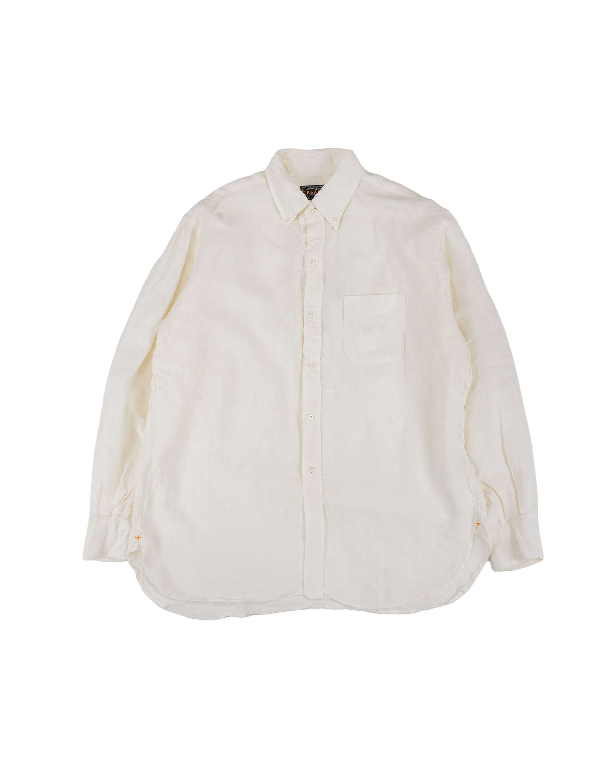 Beams Plus B.D. Classic Fit Linen Chambray White sold by Lost & Found