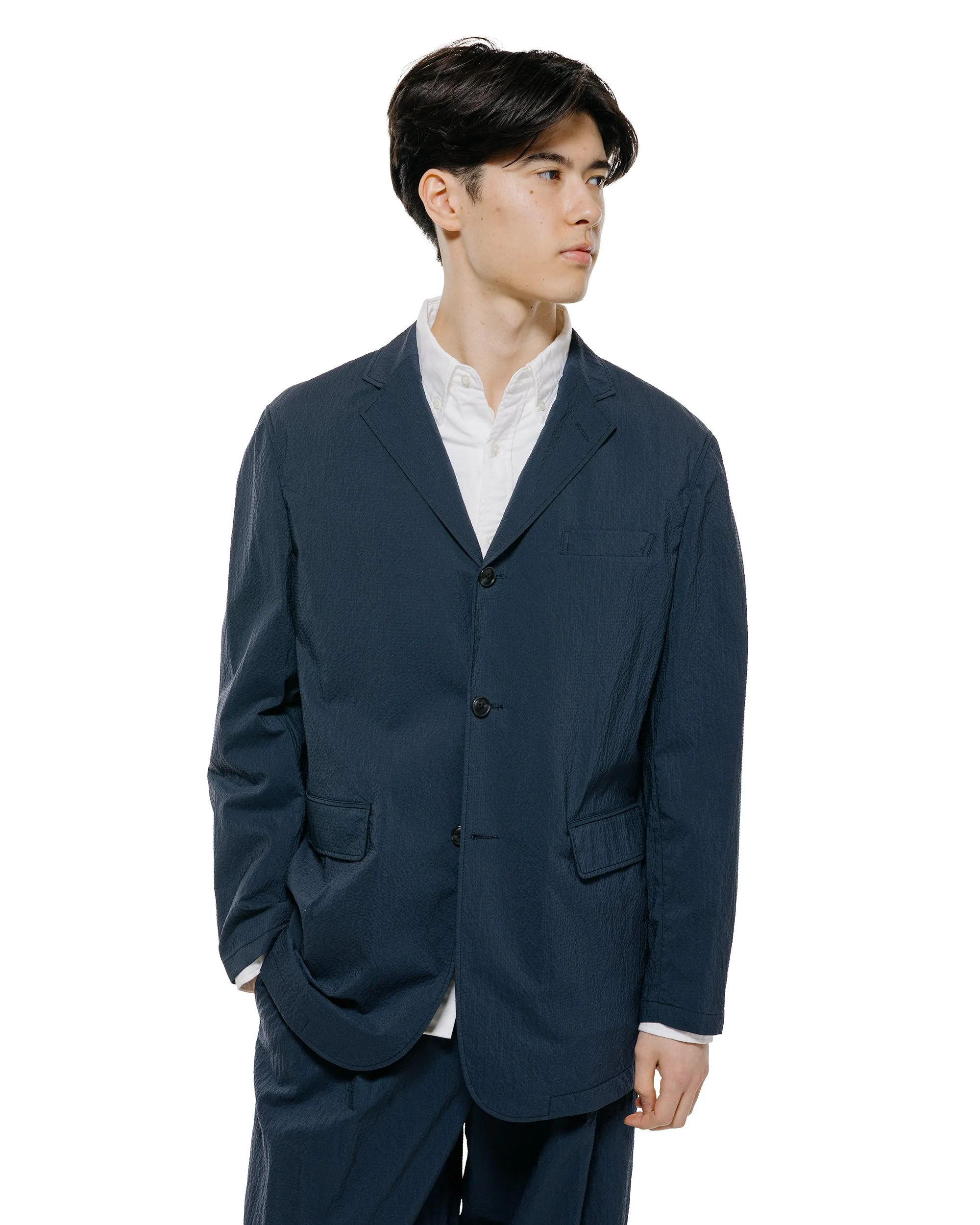 Beams Plus 3B Anywhere(wear) Jacket Seersucker Plaid Navy sold by Lost & Found product image thumbnail 2
