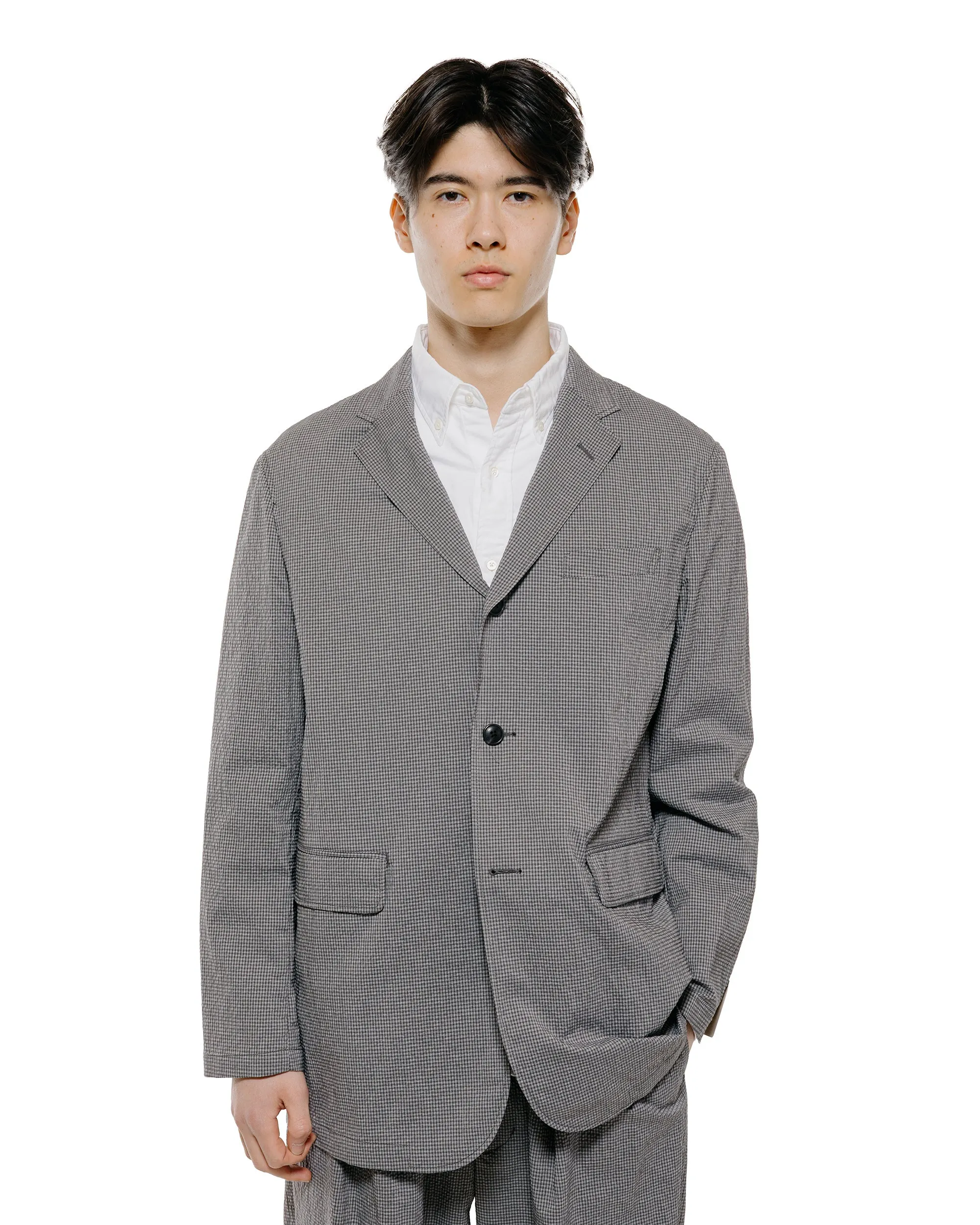 Beams Plus 3B Anywhere(wear) Jacket Seersucker Plaid Black/Grey sold by Lost & Found product image thumbnail 2