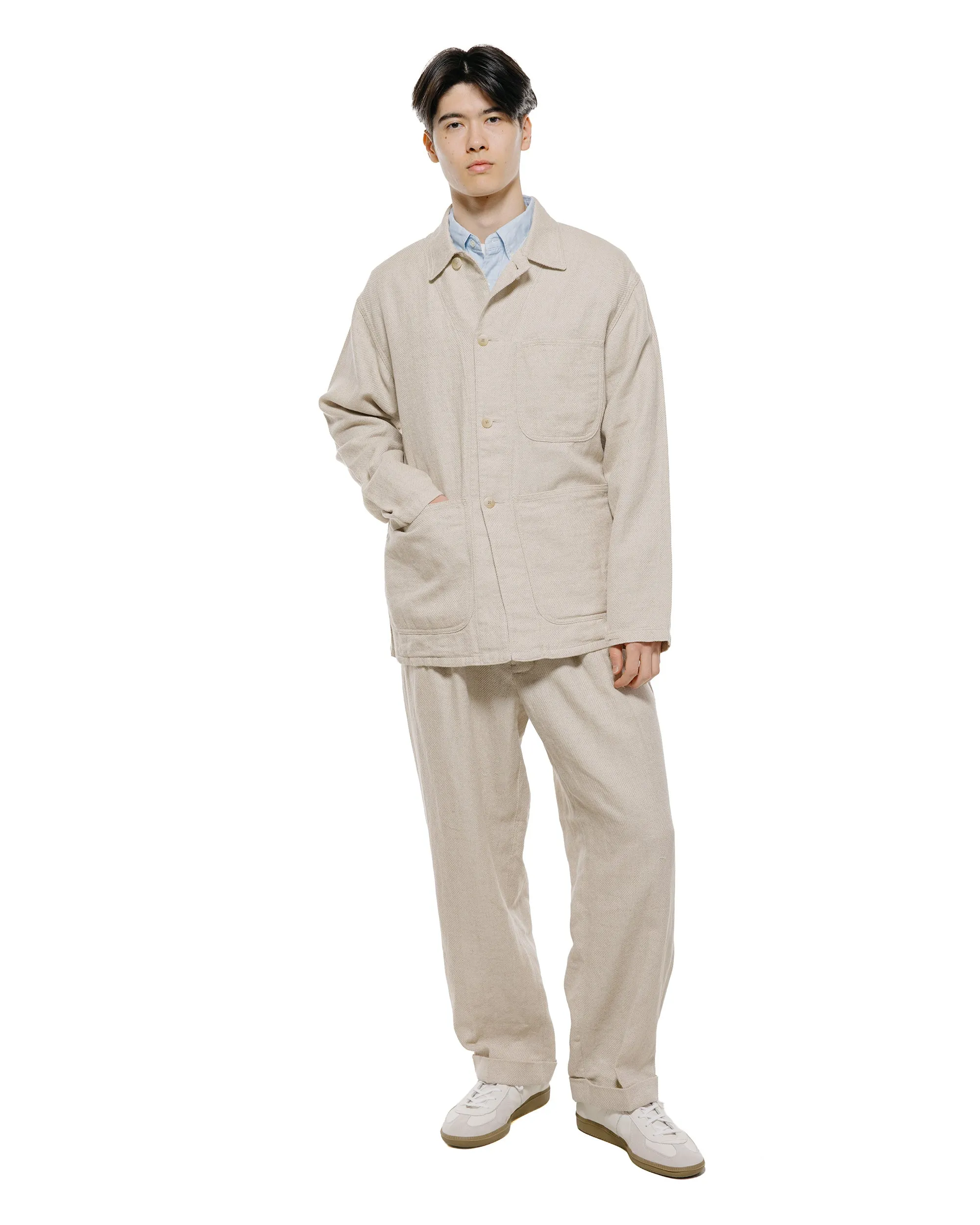 Beams Plus MIL Chore Jacket Cotton Linen Off White sold by Lost & Found product image thumbnail 4