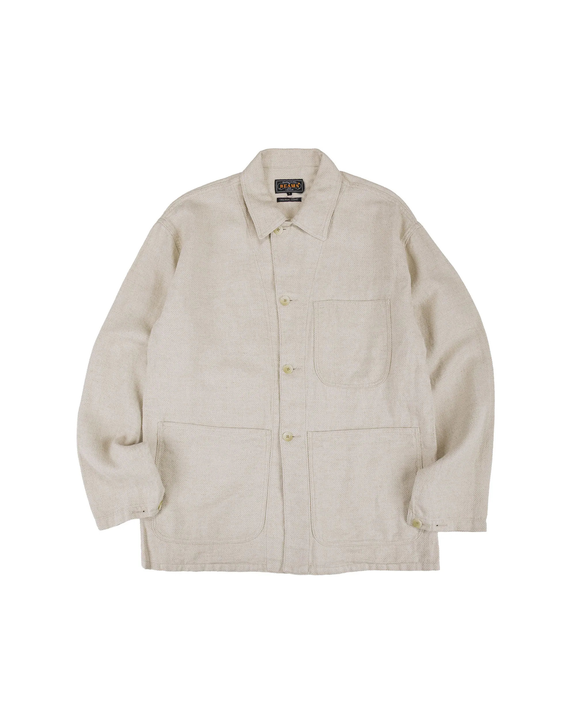 Beams Plus MIL Chore Jacket Cotton Linen Off White sold by Lost & Found