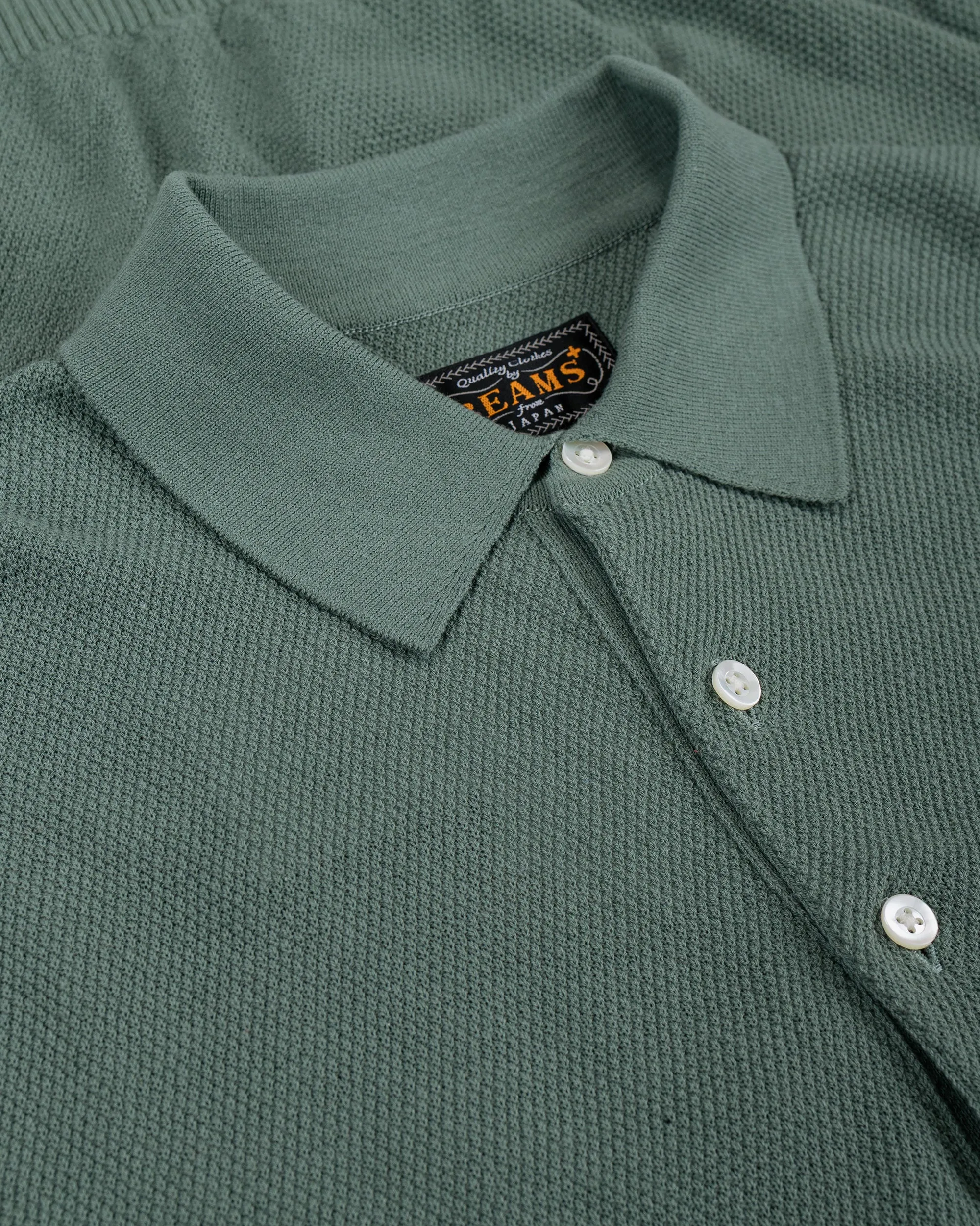 Beams Plus Pique Polo 14G Olive sold by Lost & Found product image thumbnail 5