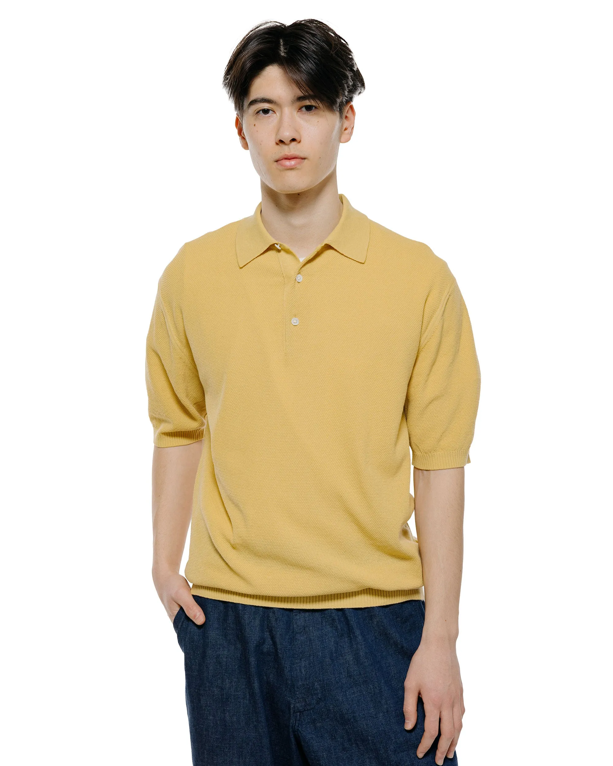 Beams Plus Pique Polo 14G Yellow sold by Lost & Found product image thumbnail 2