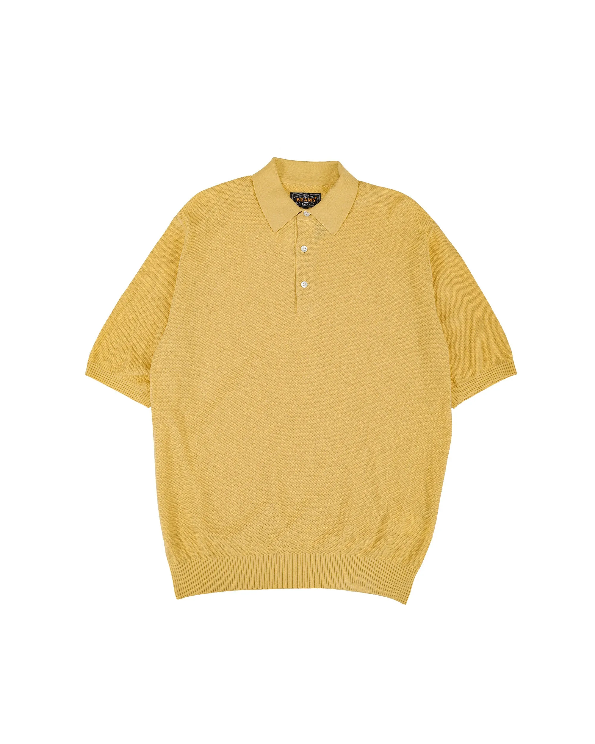 Beams Plus Pique Polo 14G Yellow sold by Lost & Found