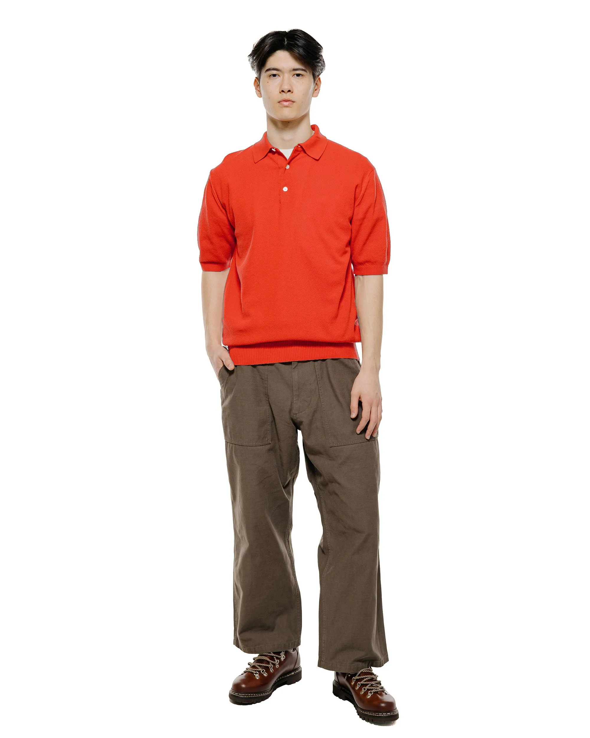 Beams Plus Pique Polo 14G Red sold by Lost & Found product image thumbnail 4