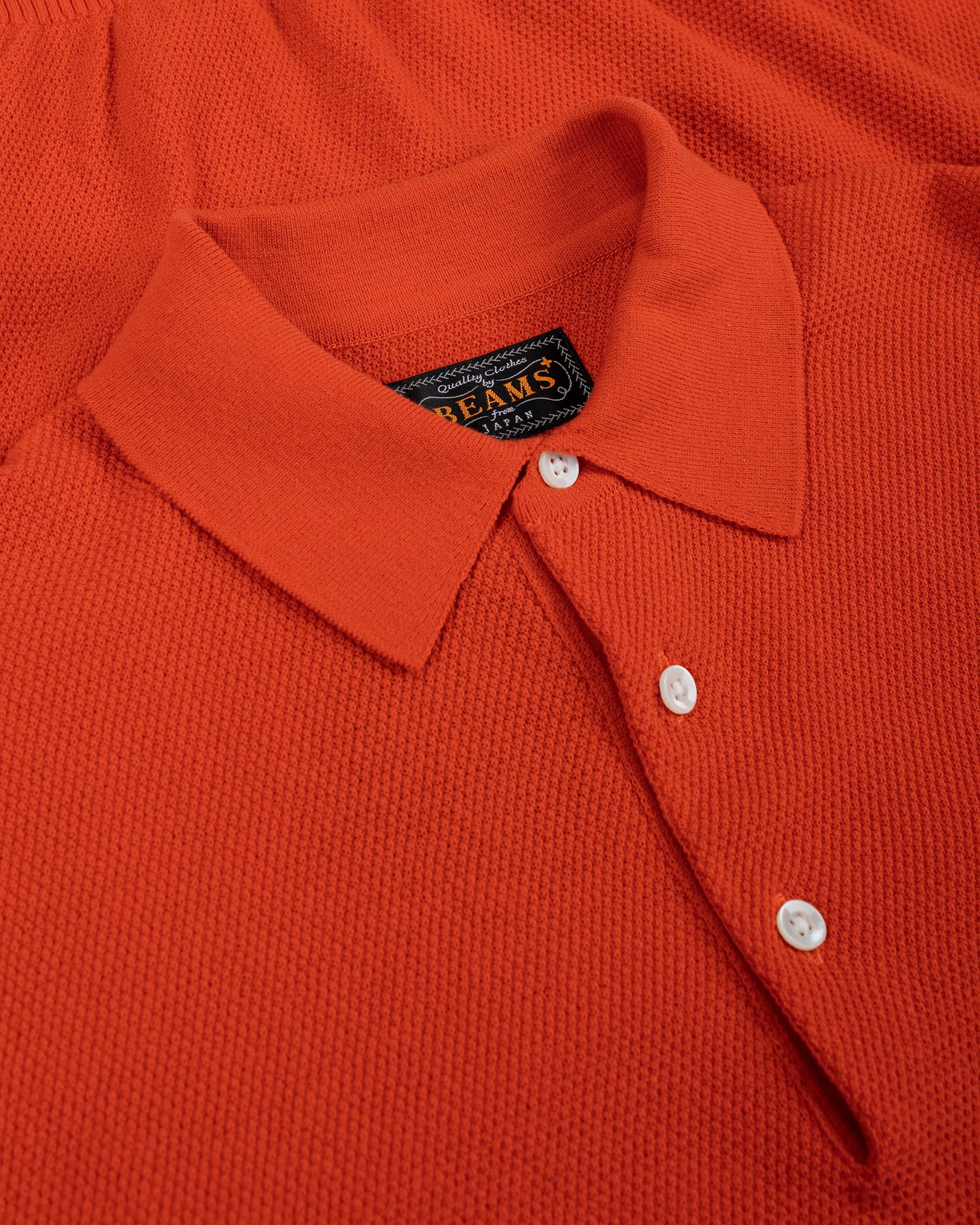 Beams Plus Pique Polo 14G Red sold by Lost & Found product image thumbnail 5