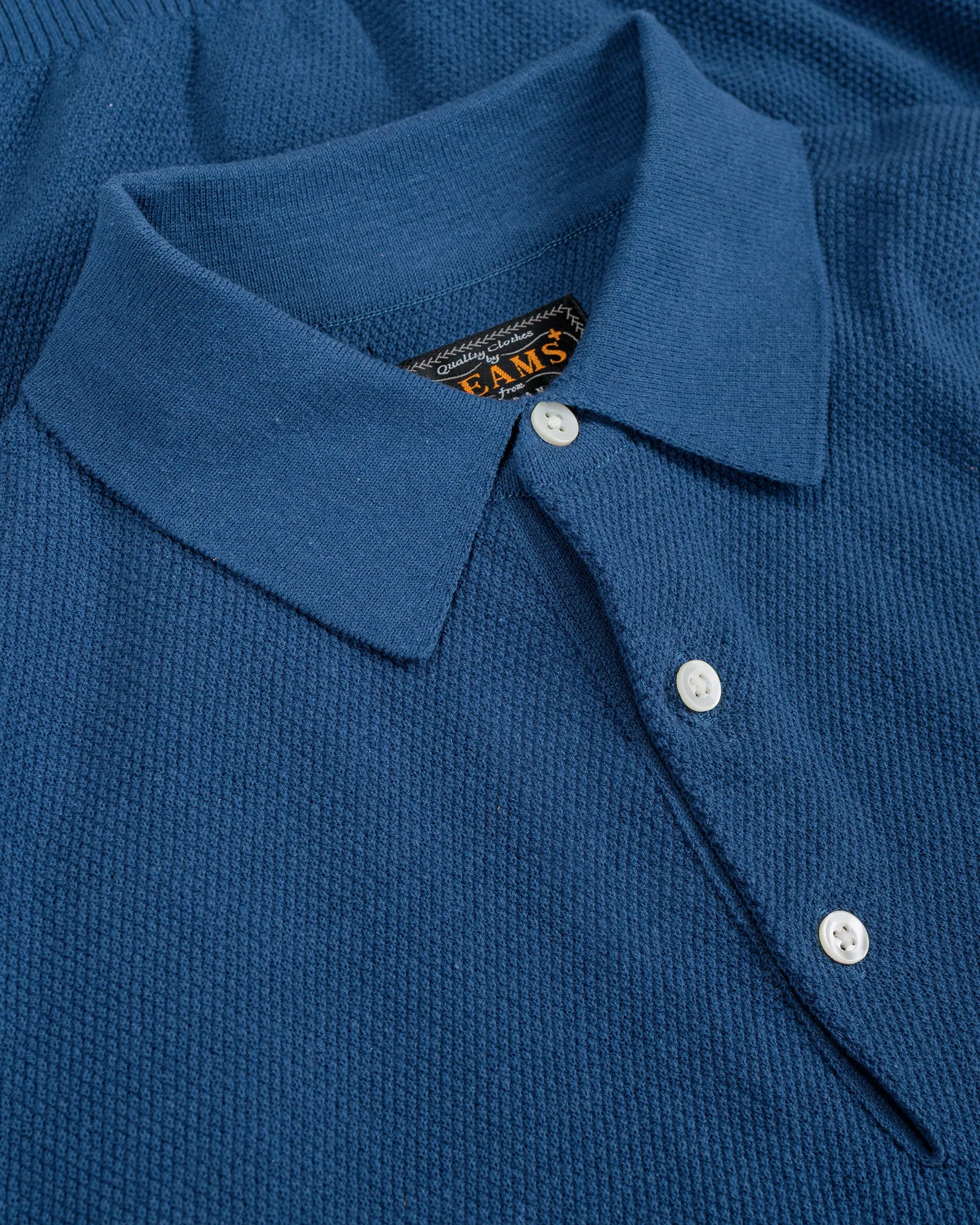Beams Plus Pique Polo 14G L/S Navy sold by Lost & Found product image thumbnail 5