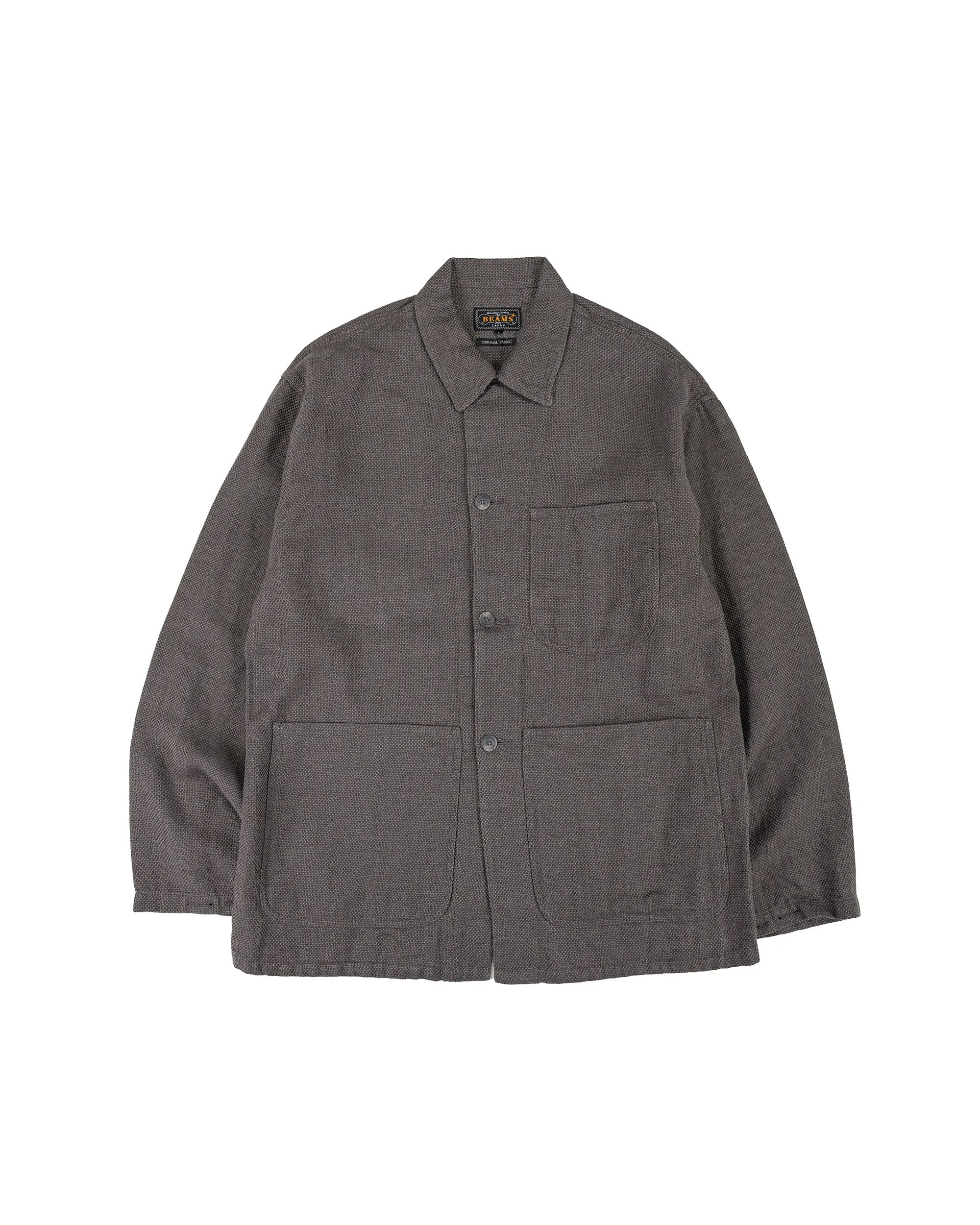 Beams Plus MIL Chore Jacket Cotton Linen Grey sold by Lost & Found
