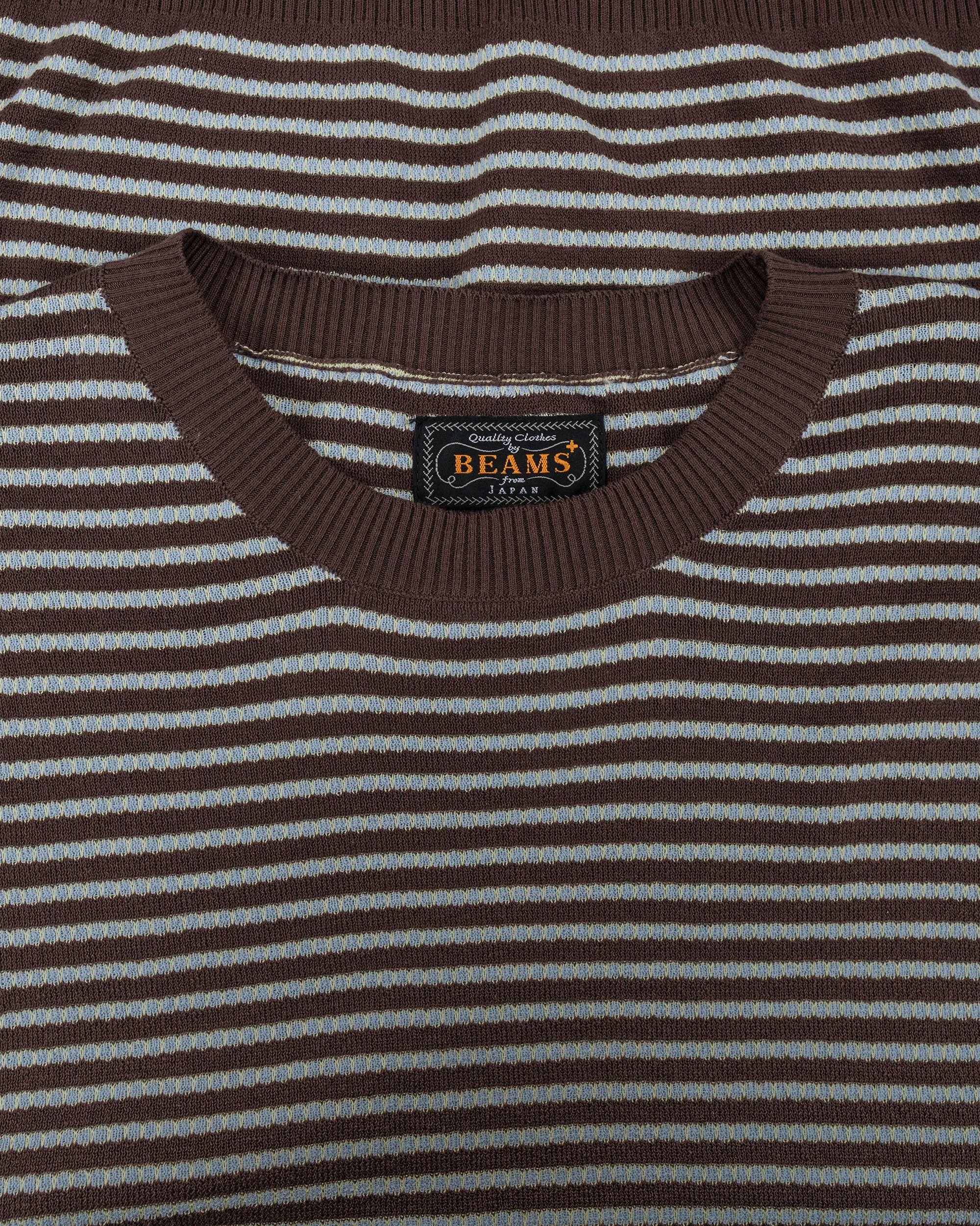 Beams Plus Knit Tee Dot Pattern Jacquard Brown sold by Lost & Found product image thumbnail 5