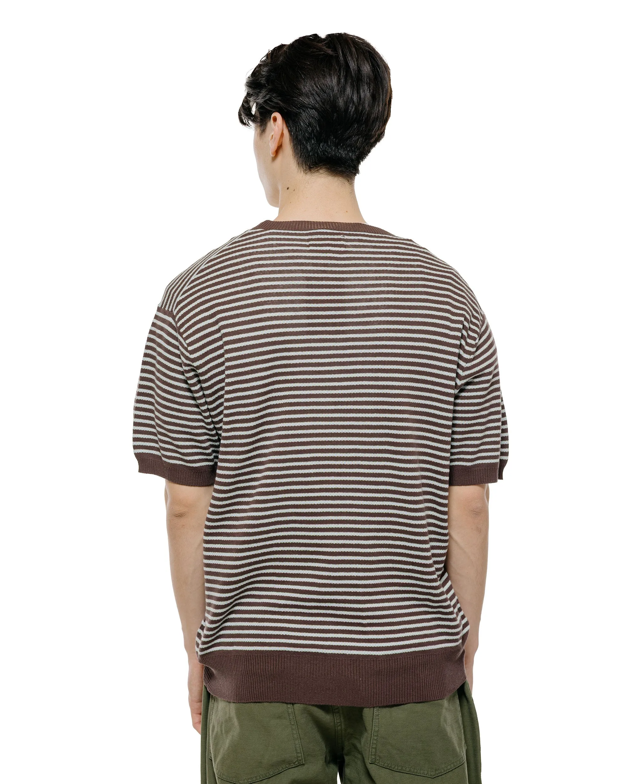 Beams Plus Knit Tee Dot Pattern Jacquard Brown sold by Lost & Found product image thumbnail 3
