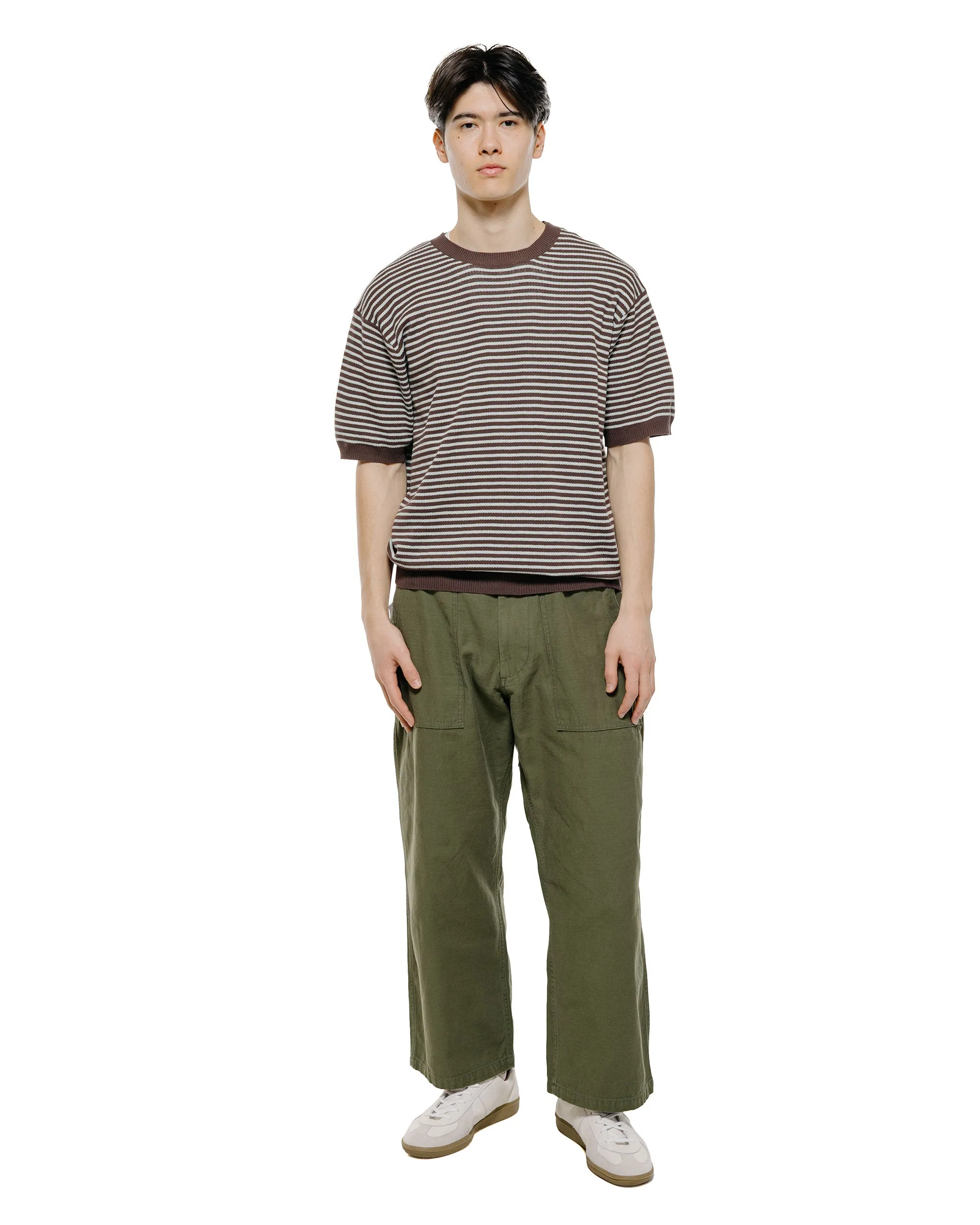 Beams Plus Knit Tee Dot Pattern Jacquard Brown sold by Lost & Found product image thumbnail 4