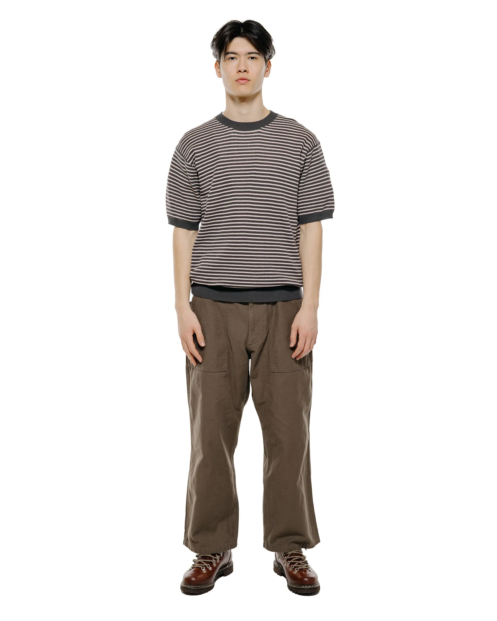 Beams Plus Knit Tee Dot Pattern Jacquard Charcoal Grey sold by Lost & Found product image thumbnail 4