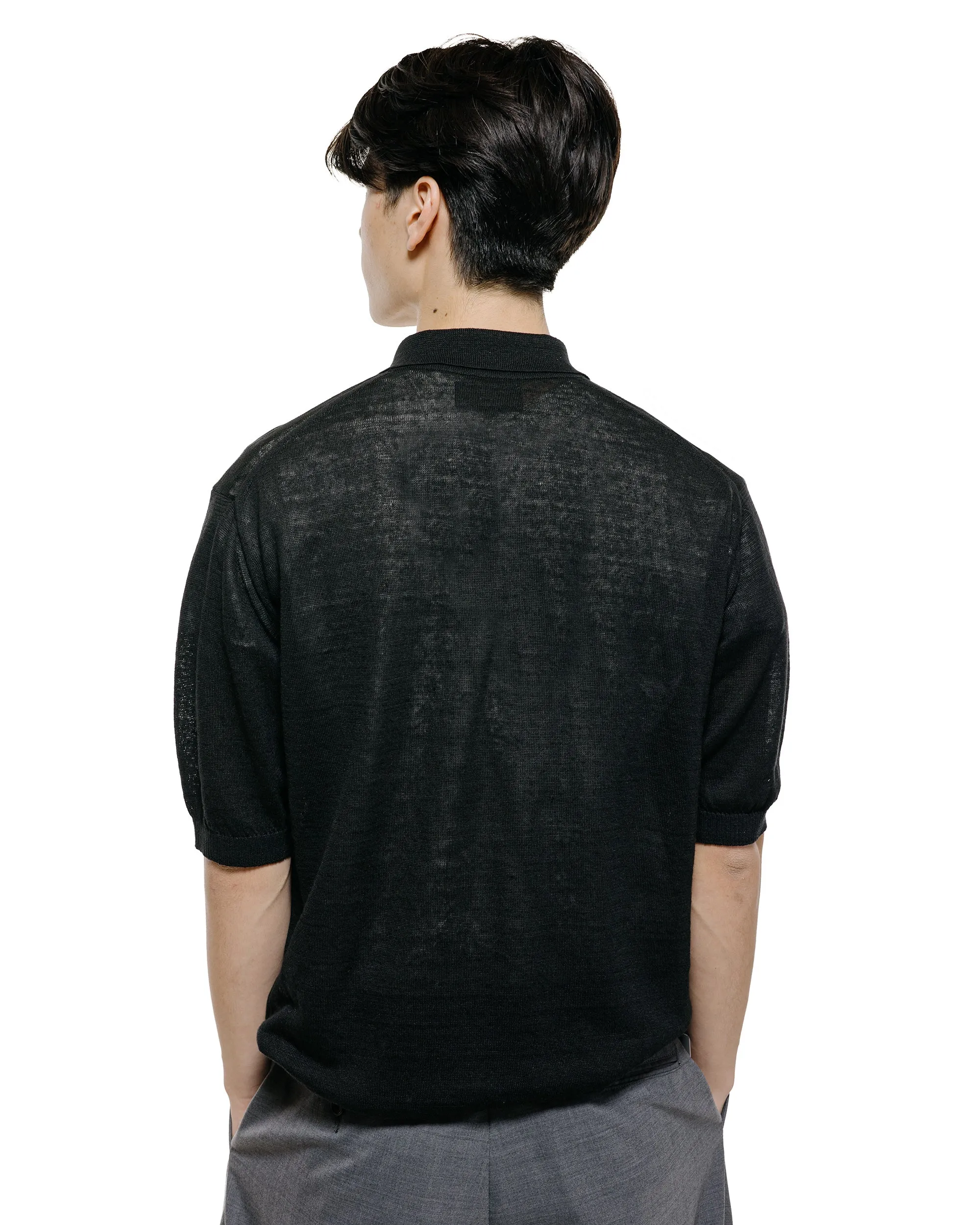 Beams Plus Knit Polo Hemp Black sold by Lost & Found product image thumbnail 3