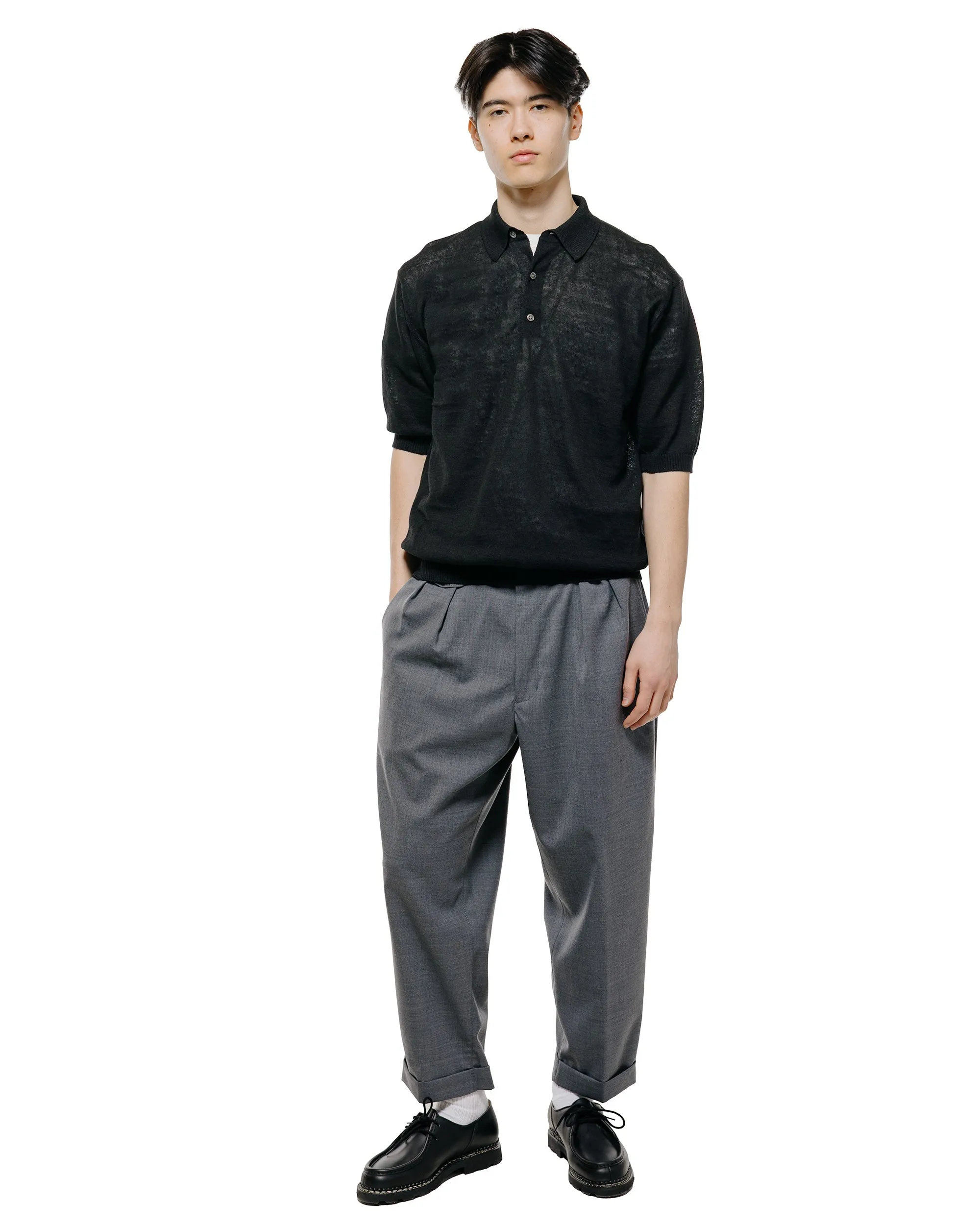 Beams Plus Knit Polo Hemp Black sold by Lost & Found product image thumbnail 4