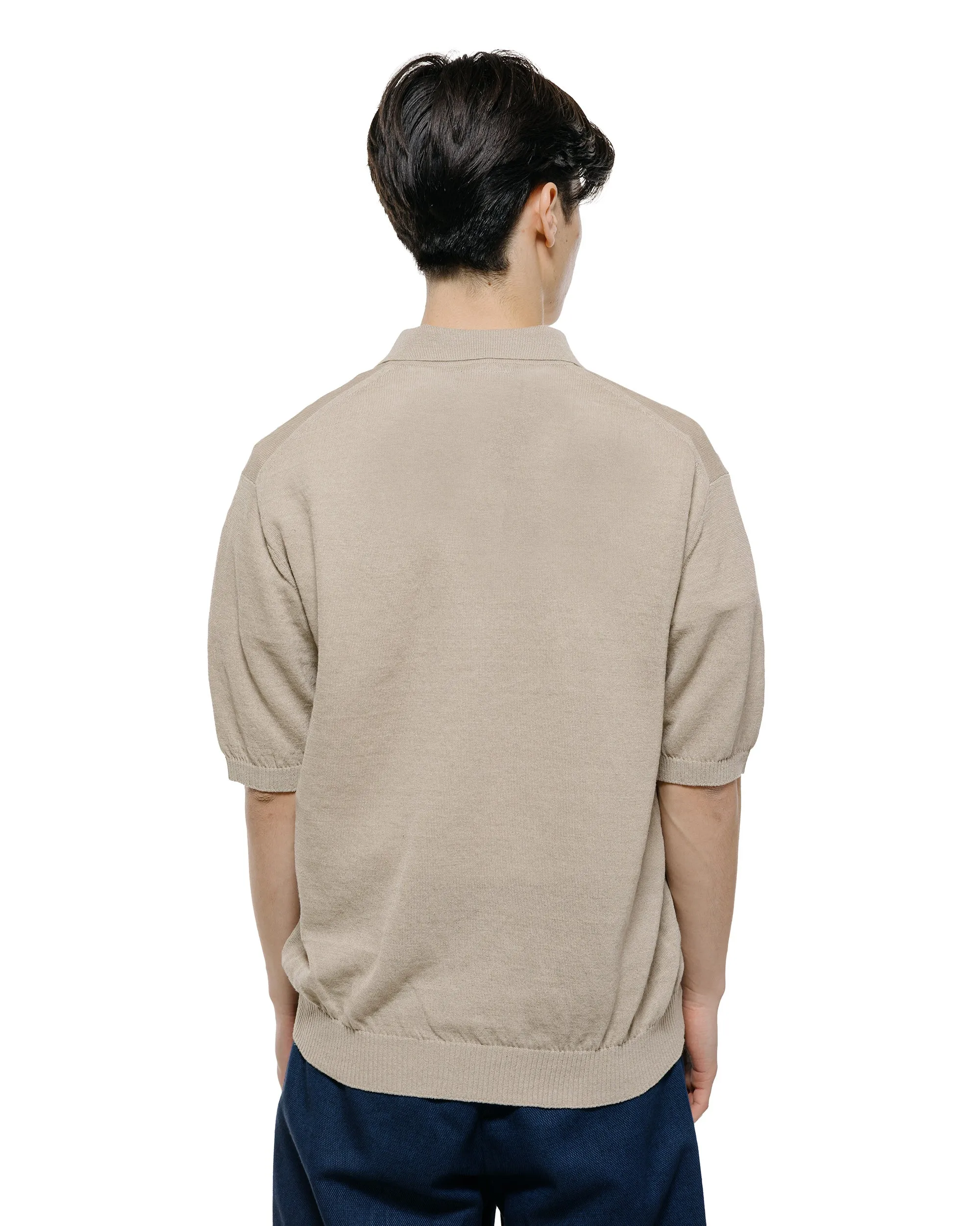 Beams Plus Knit Polo Hemp Light Grey sold by Lost & Found product image thumbnail 3