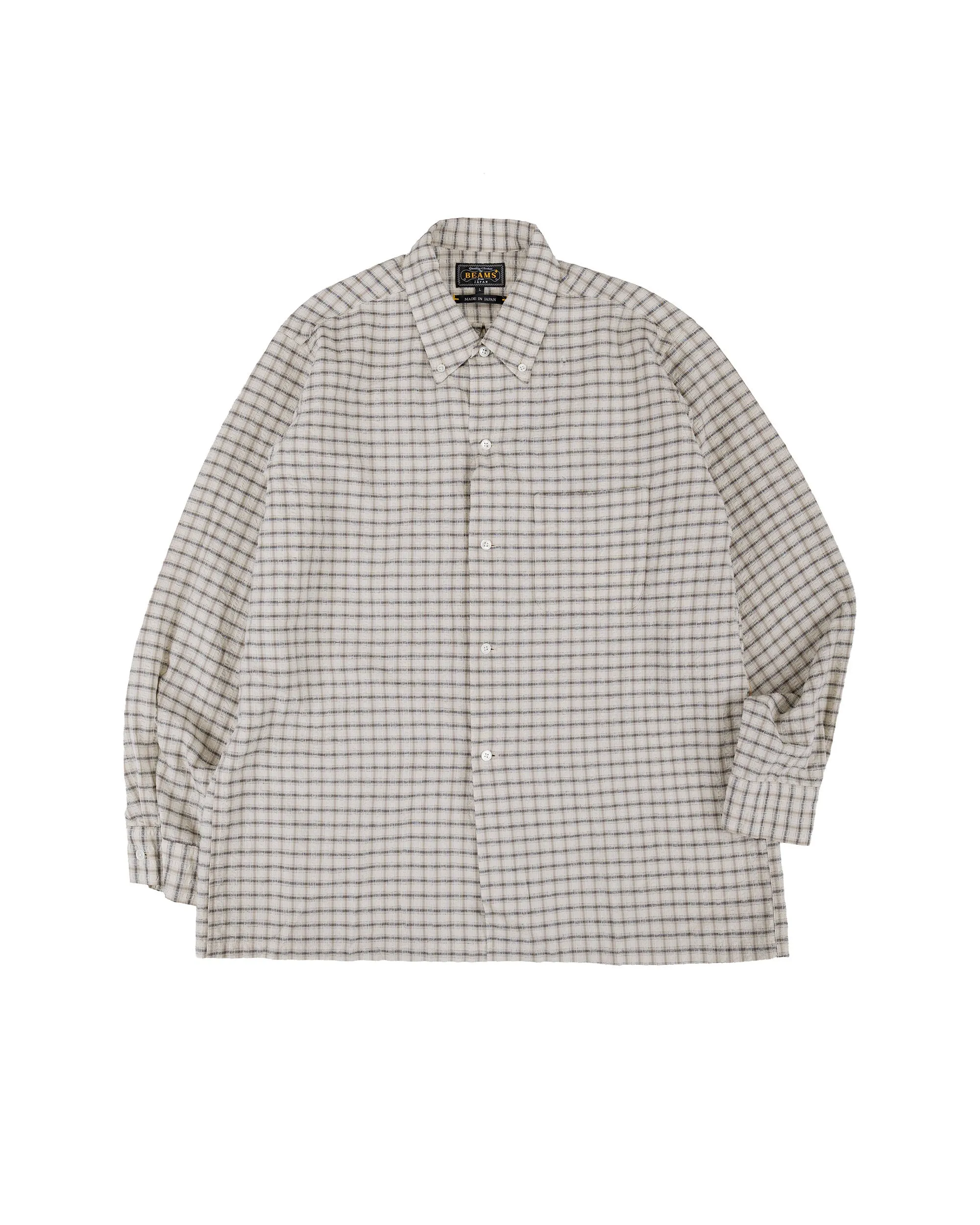 Beams Plus Open B.D. Sucker Plaid Navy sold by Lost & Found
