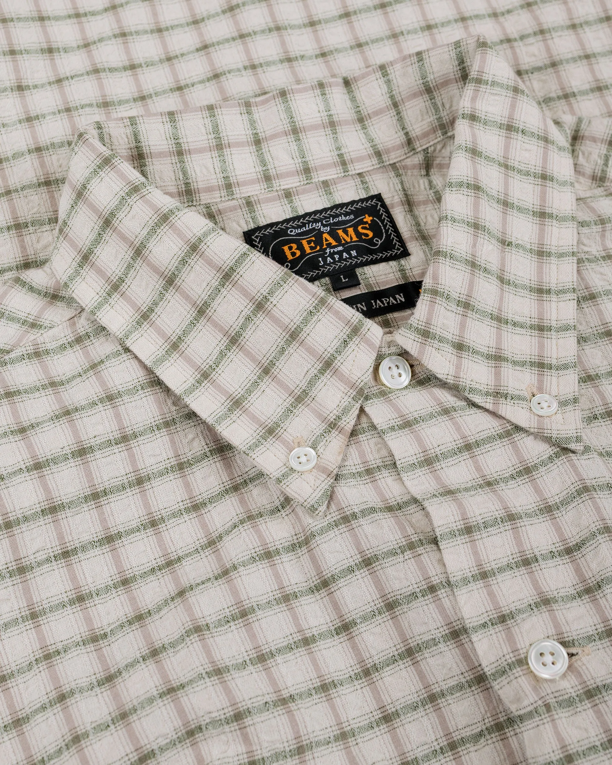 Beams Plus Open B.D. Sucker Plaid Green sold by Lost & Found product image thumbnail 5