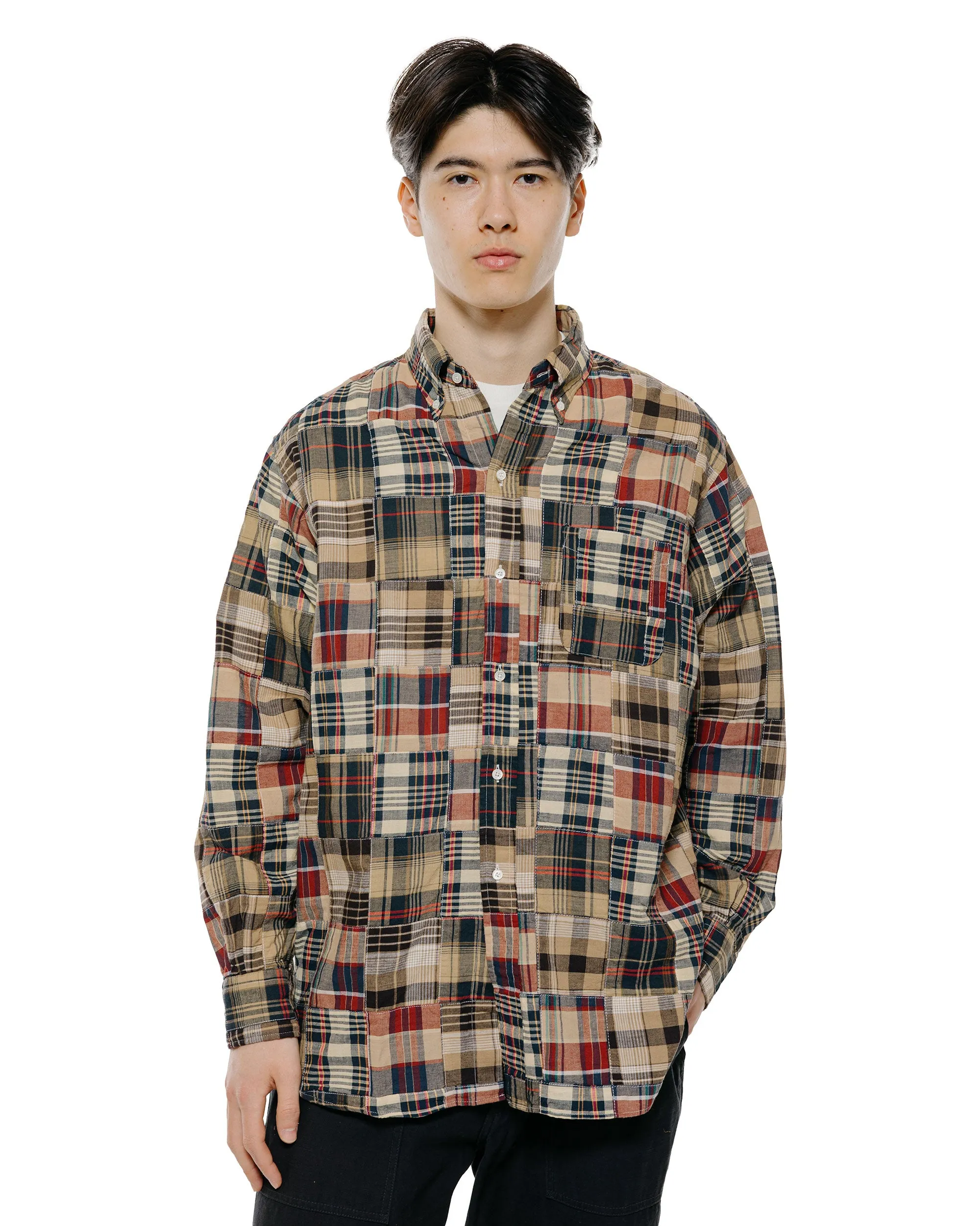 Beams Plus B.D. Classic Fit Patchwork Madras Brown sold by Lost & Found product image thumbnail 2