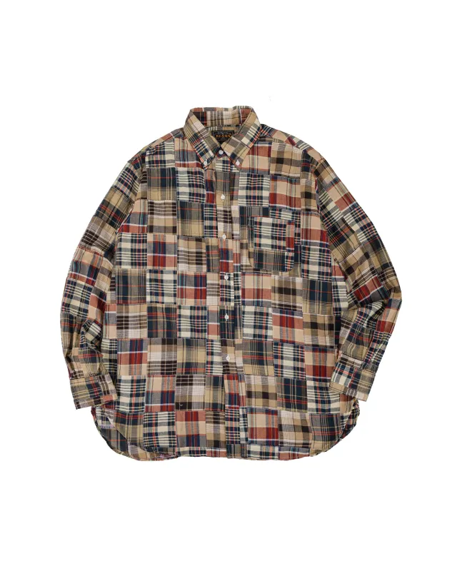 Beams Plus B.D. Classic Fit Patchwork Madras Brown made by BEAMS PLUS