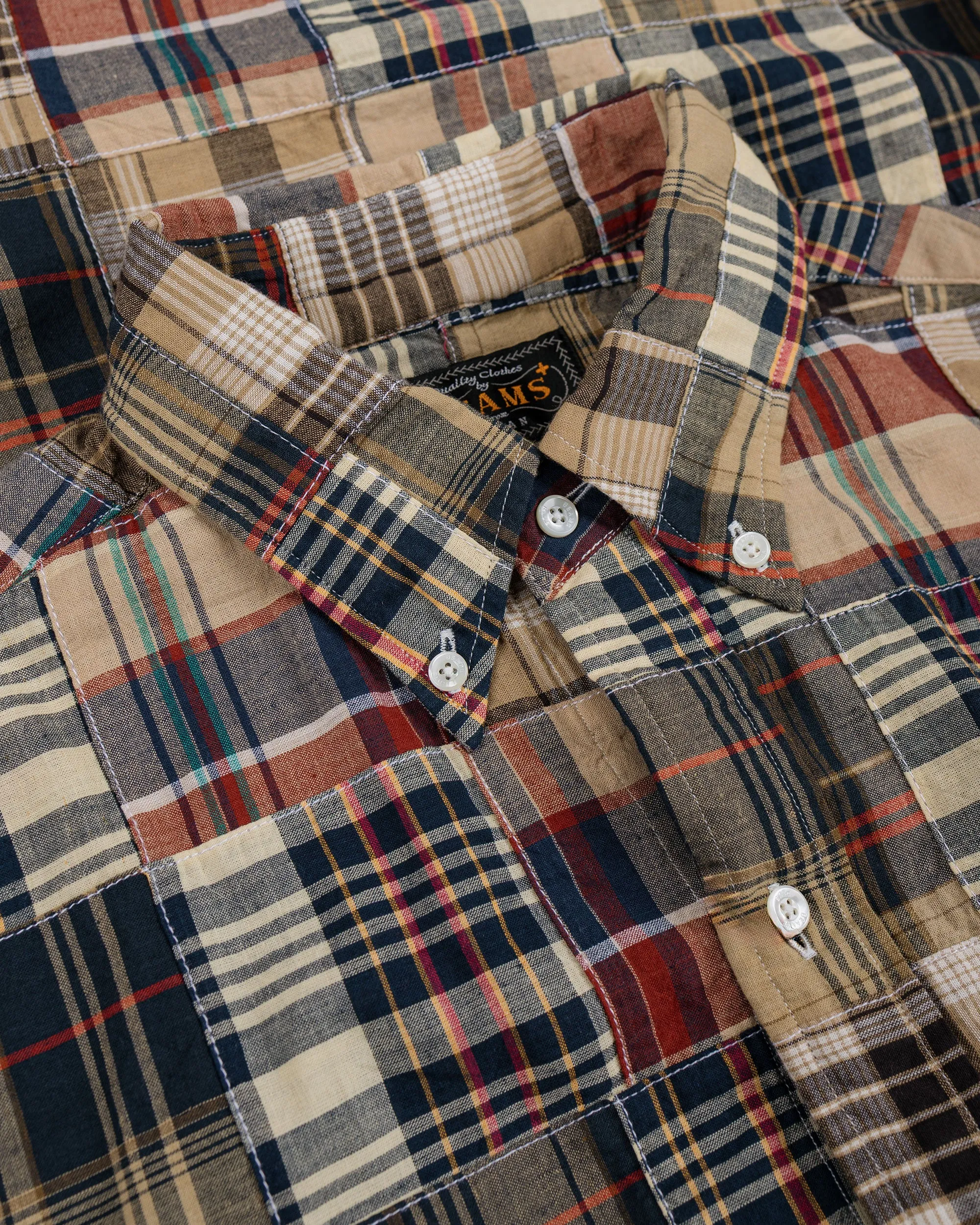 Beams Plus B.D. Classic Fit Patchwork Madras Brown sold by Lost & Found product image thumbnail 5