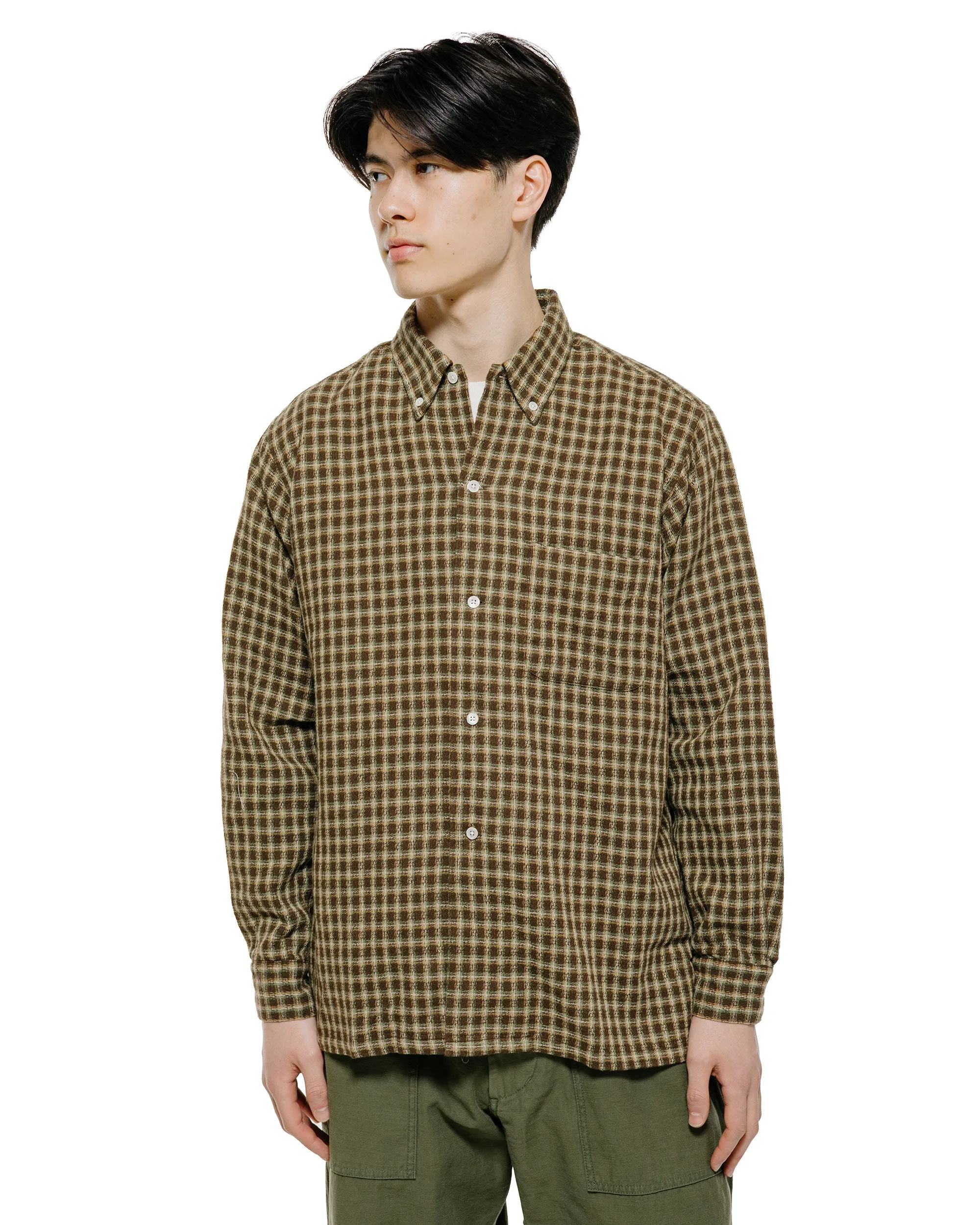 Beams Plus Open B.D. Panama Plaid Double Face Brown sold by Lost & Found product image thumbnail 2