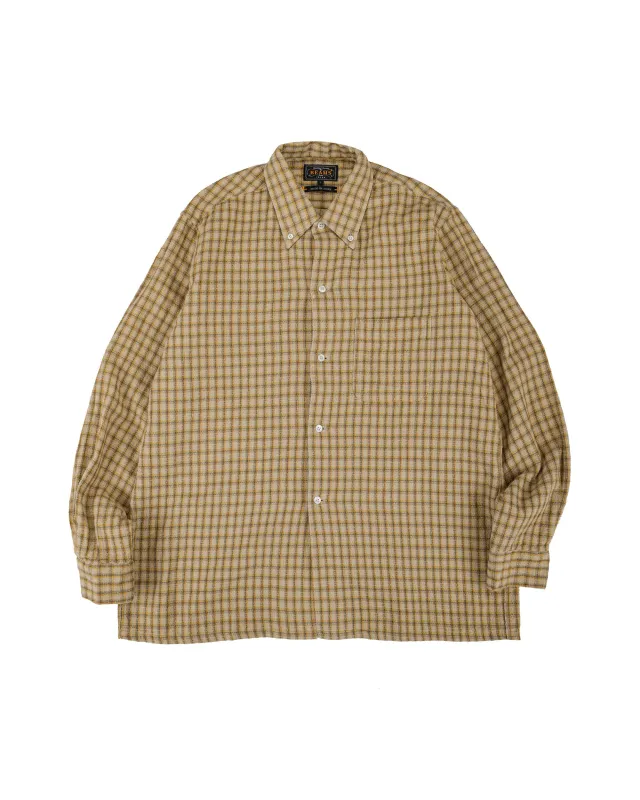 Beams Plus Open B.D. Panama Plaid Double Face Beige made by BEAMS PLUS