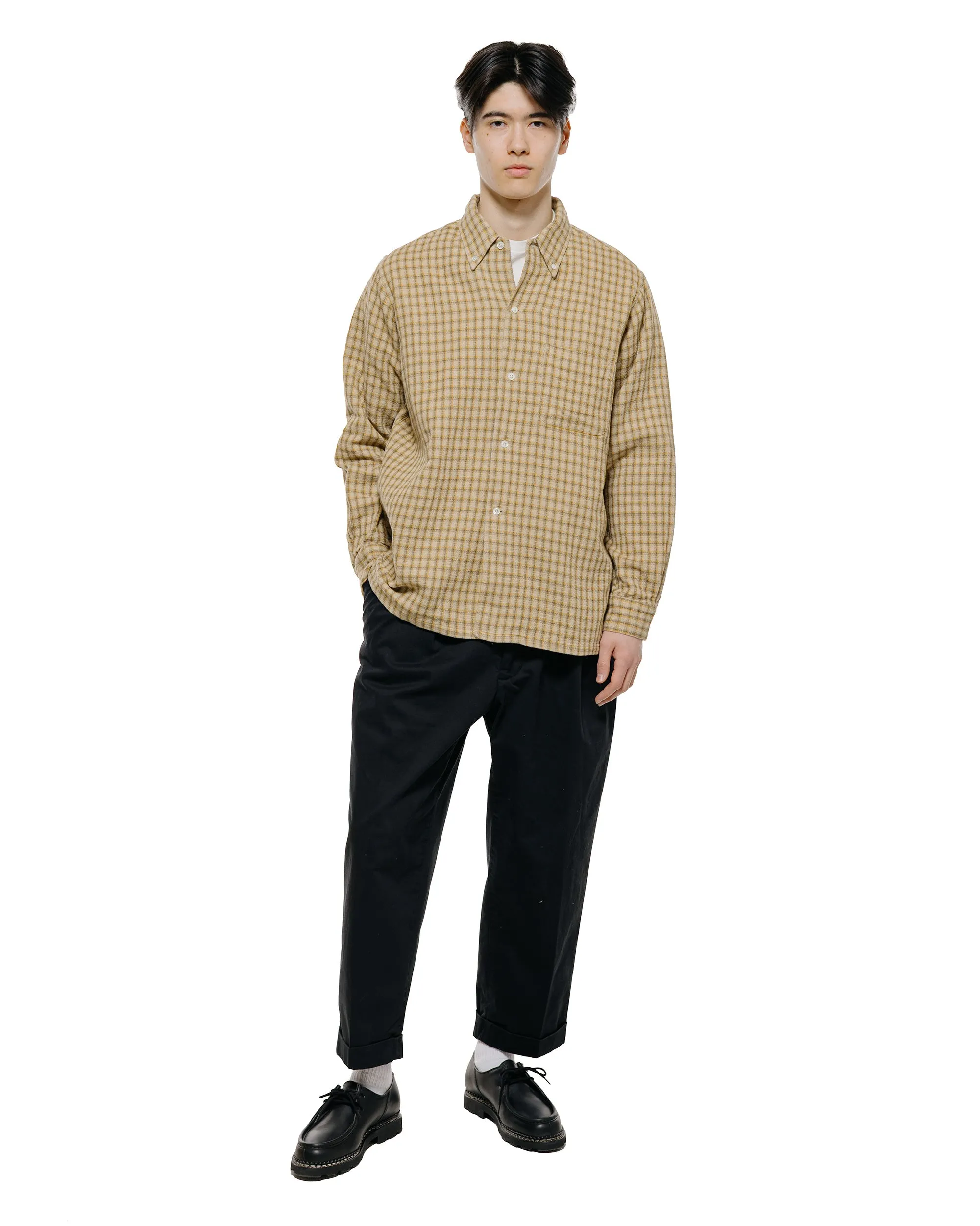 Beams Plus Open B.D. Panama Plaid Double Face Beige sold by Lost & Found product image thumbnail 4