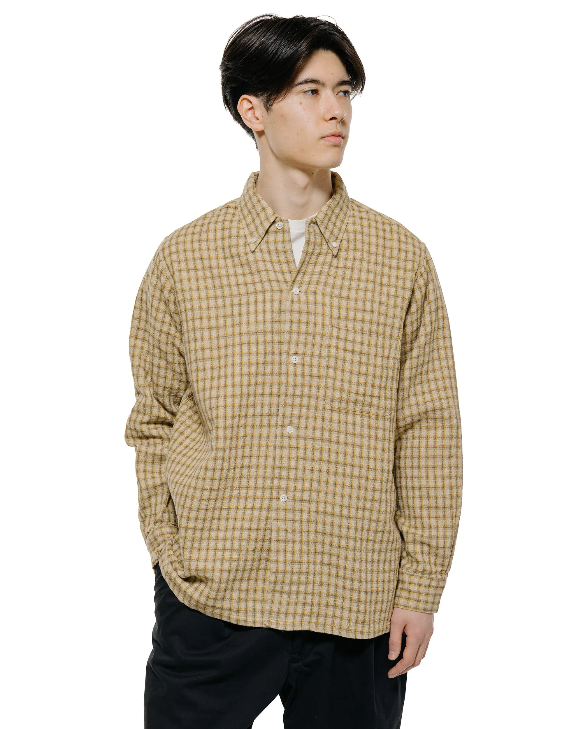Beams Plus Open B.D. Panama Plaid Double Face Beige sold by Lost & Found product image thumbnail 2