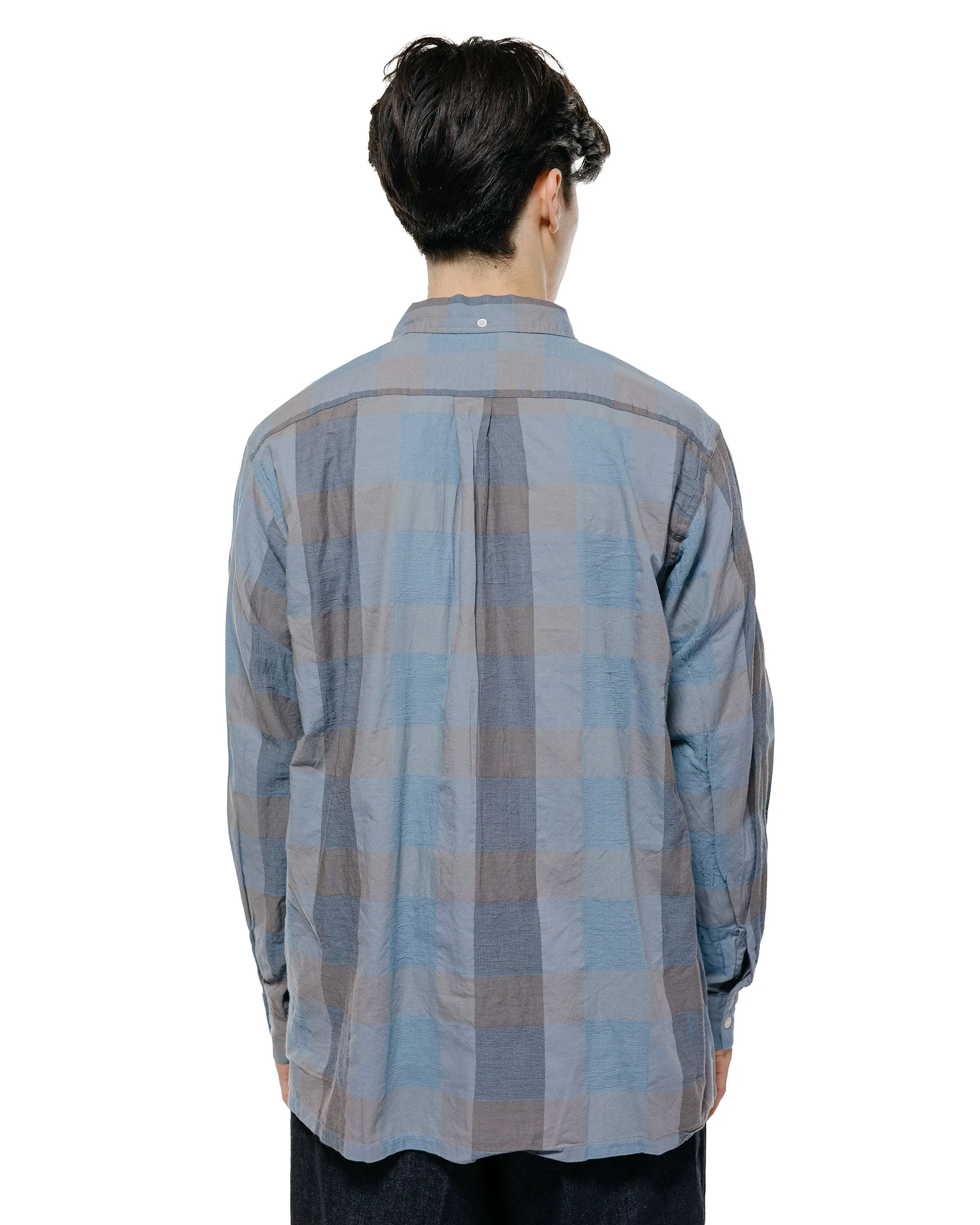 Beams Plus Open B.D. Indigo Panama Weave Plaid Indigo sold by Lost & Found product image thumbnail 3