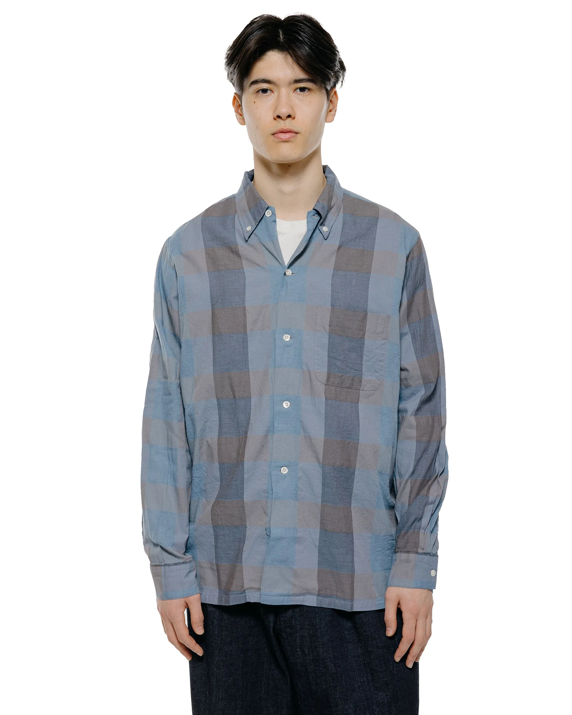 Beams Plus Open B.D. Indigo Panama Weave Plaid Indigo sold by Lost & Found product image thumbnail 2