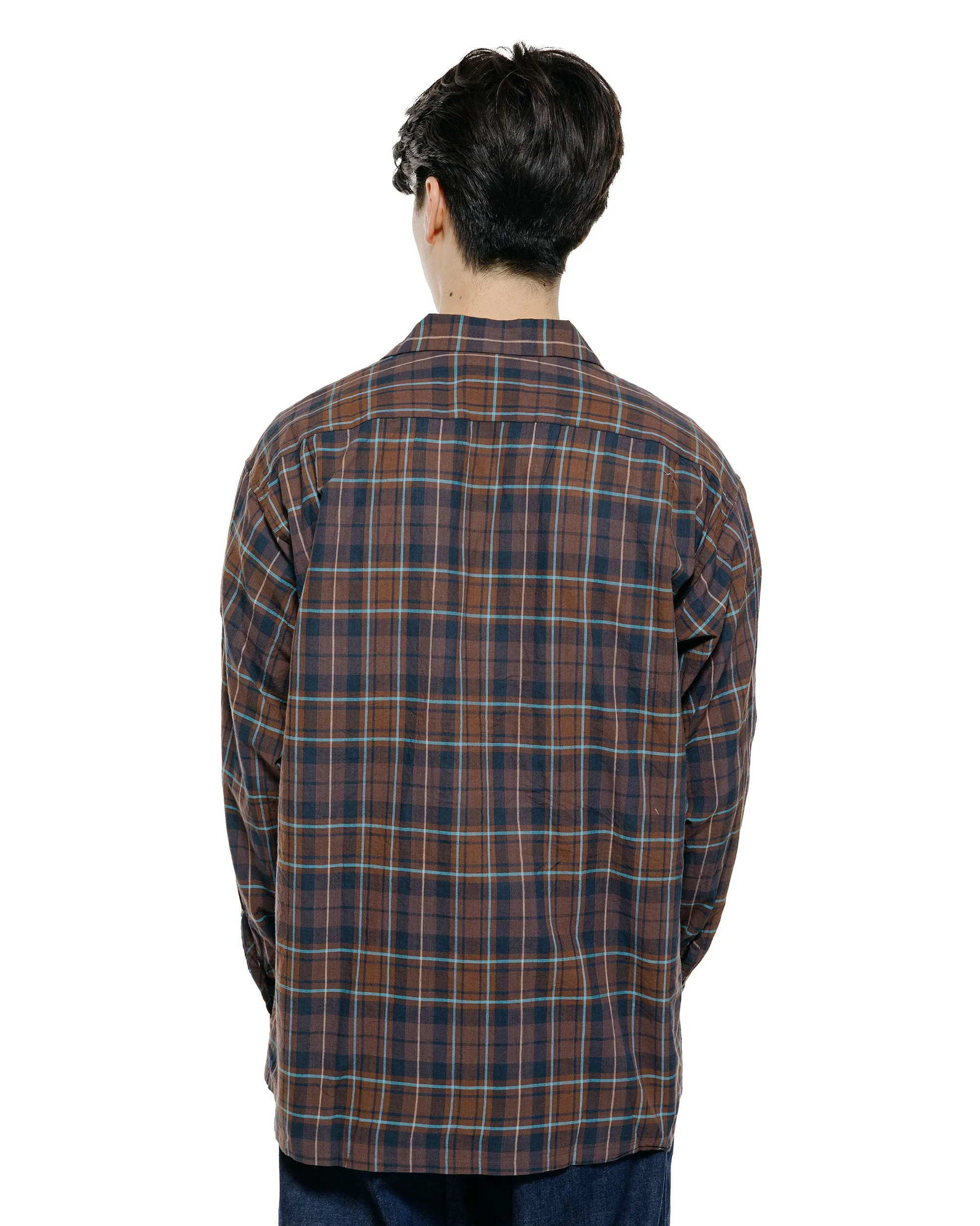 Beams Plus Open Collar Madras Brown sold by Lost & Found product image thumbnail 3