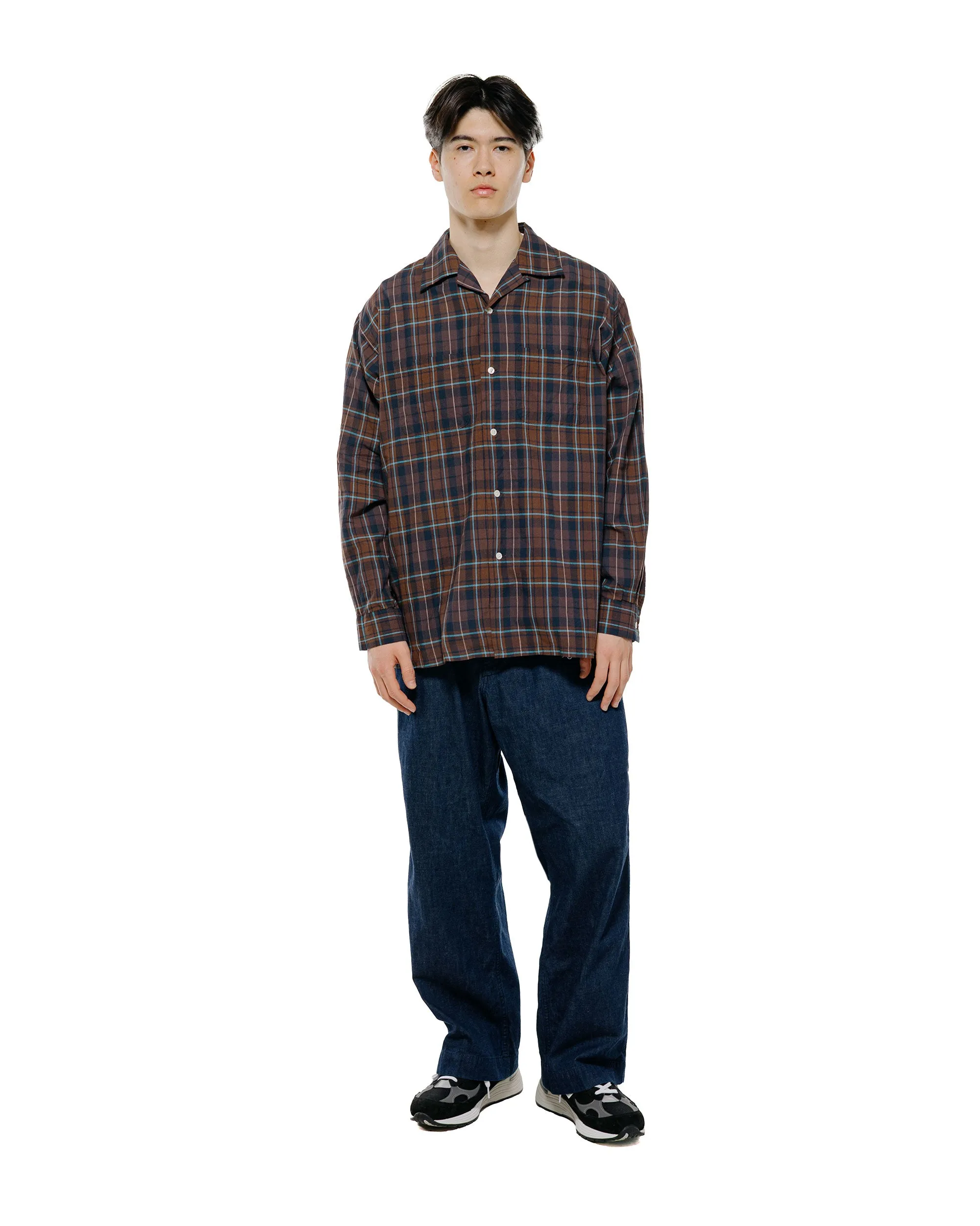 Beams Plus Open Collar Madras Brown sold by Lost & Found product image thumbnail 4