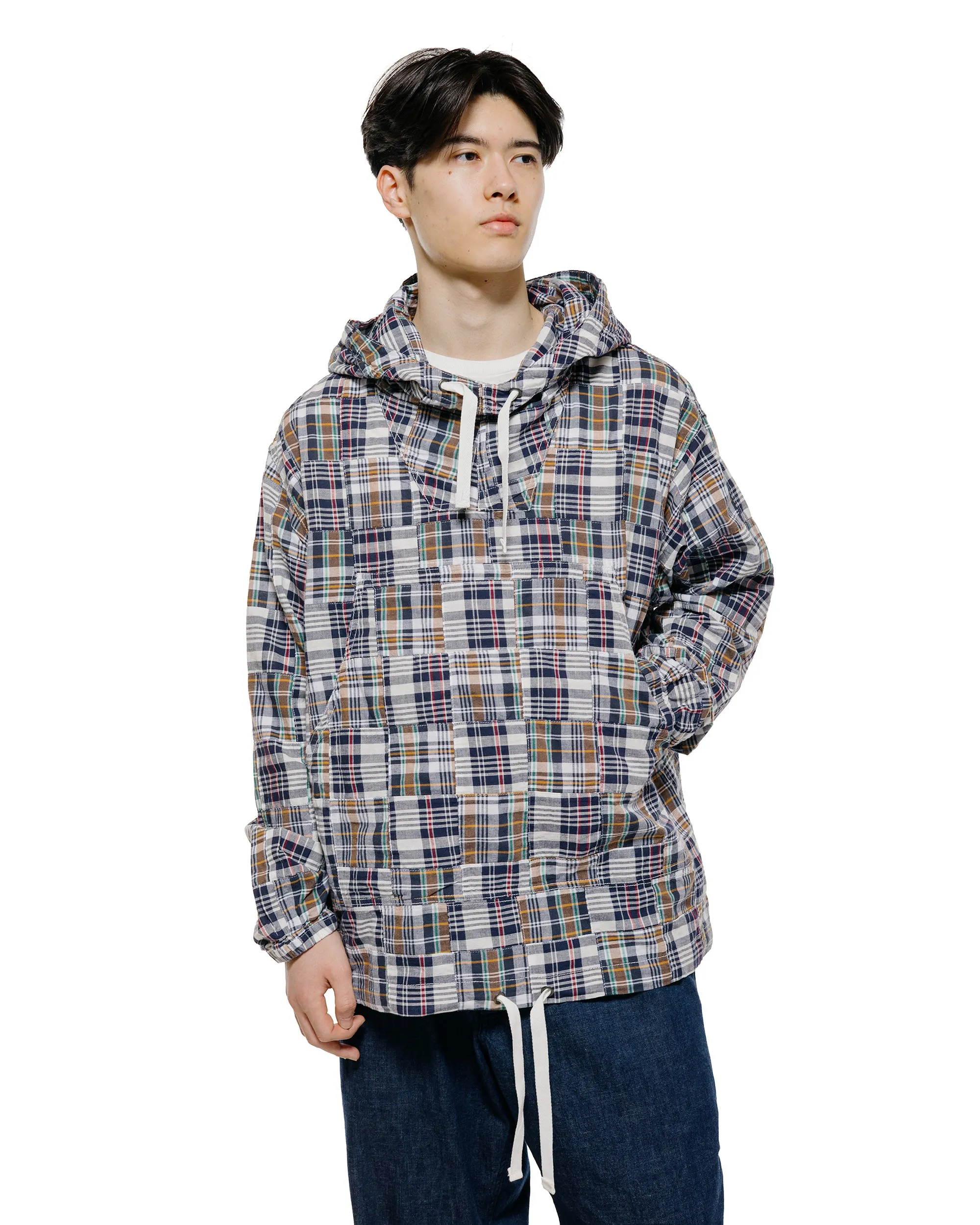 Beams Plus MIL Smock Patchwork Madras Navy sold by Lost & Found product image thumbnail 2