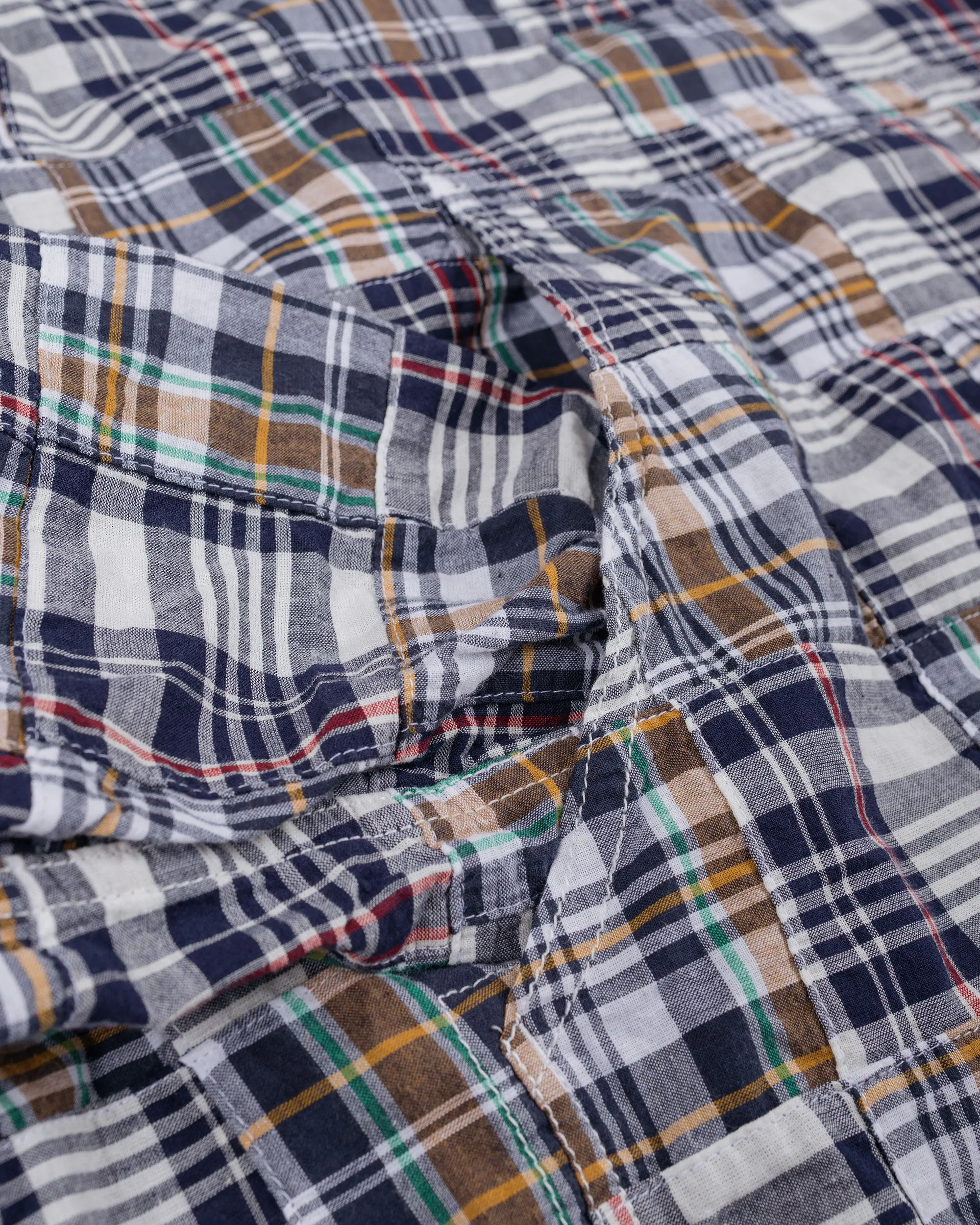 Beams Plus MIL Smock Patchwork Madras Navy sold by Lost & Found product image thumbnail 5