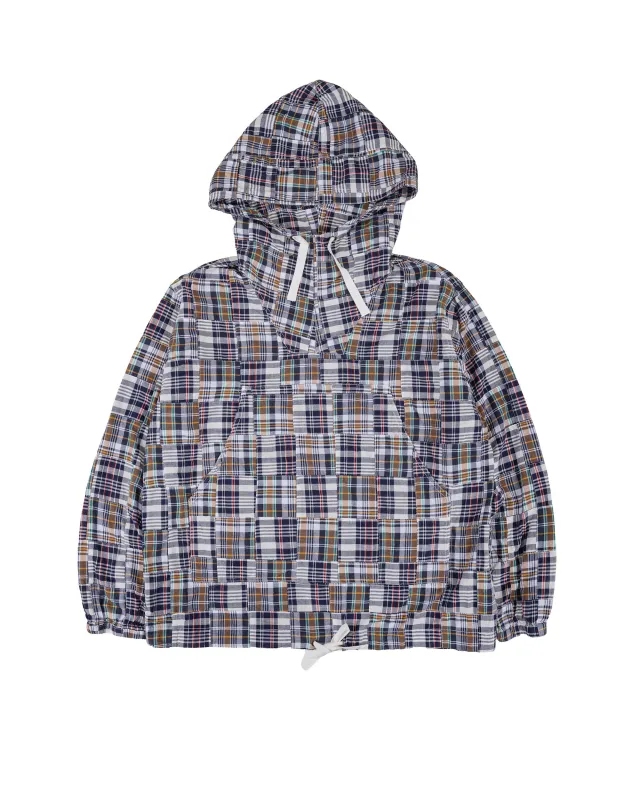 Beams Plus MIL Smock Patchwork Madras Navy made by BEAMS PLUS