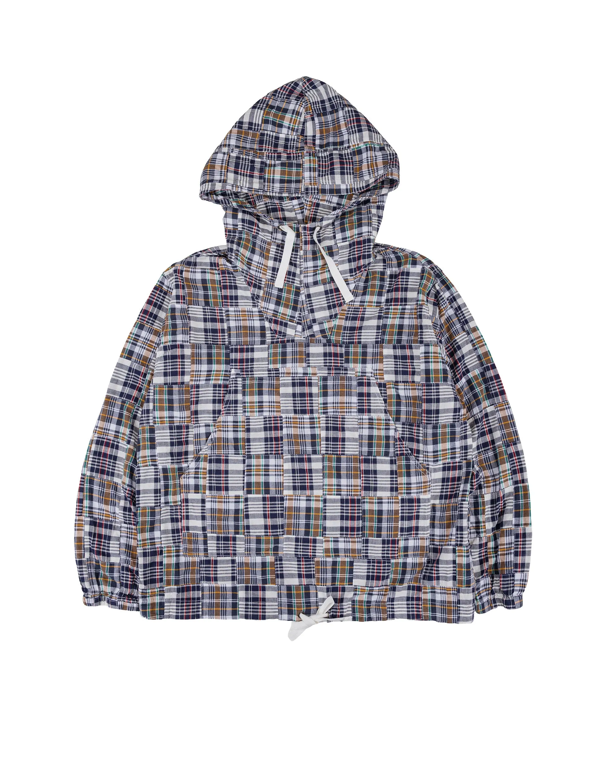 Beams Plus MIL Smock Patchwork Madras Navy sold by Lost & Found
