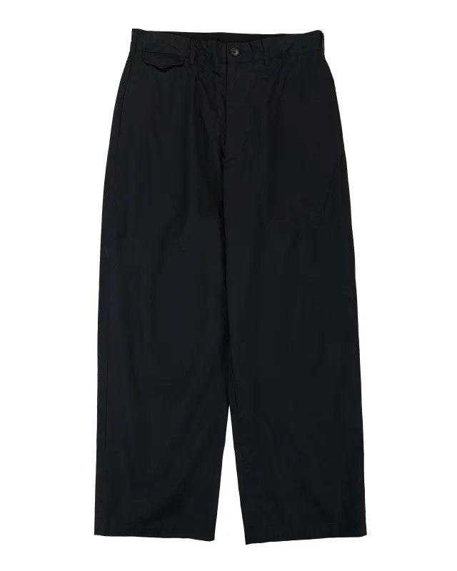 Engineered Garments Officer Pant Black Cotton High Count Twill made by Engineered Garments
