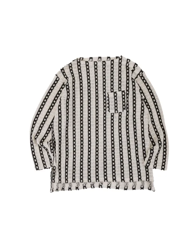 Engineered Garments Basque Shirt White/Black Stripe CP Crochet made by Engineered Garments