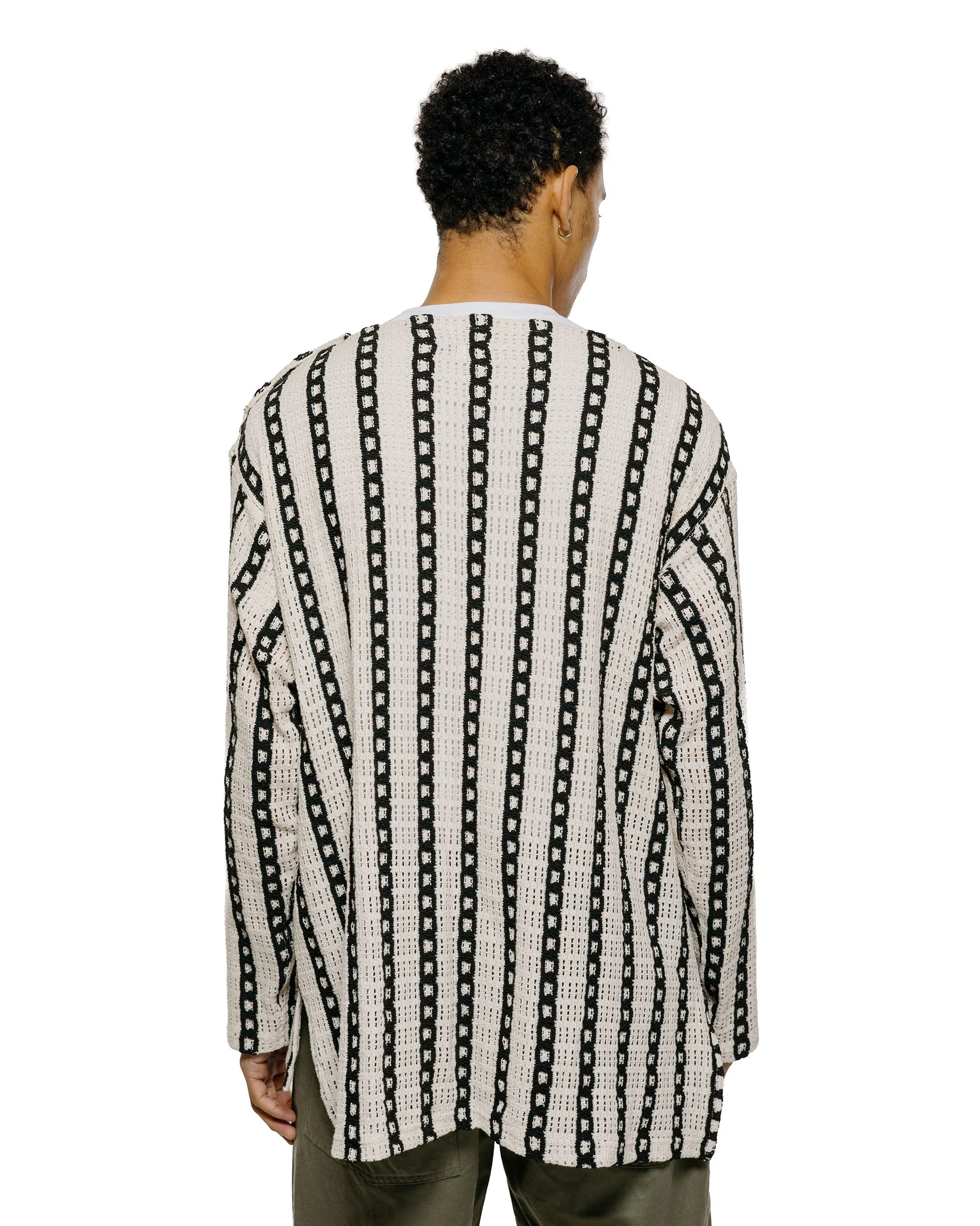 Engineered Garments Basque Shirt White/Black Stripe CP Crochet sold by Lost & Found product image thumbnail 3