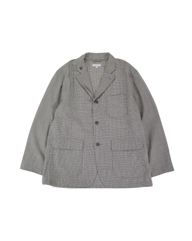 Engineered Garments Loiter Jacket Grey Micro Houndstooth Tropical Wool made by Engineered Garments