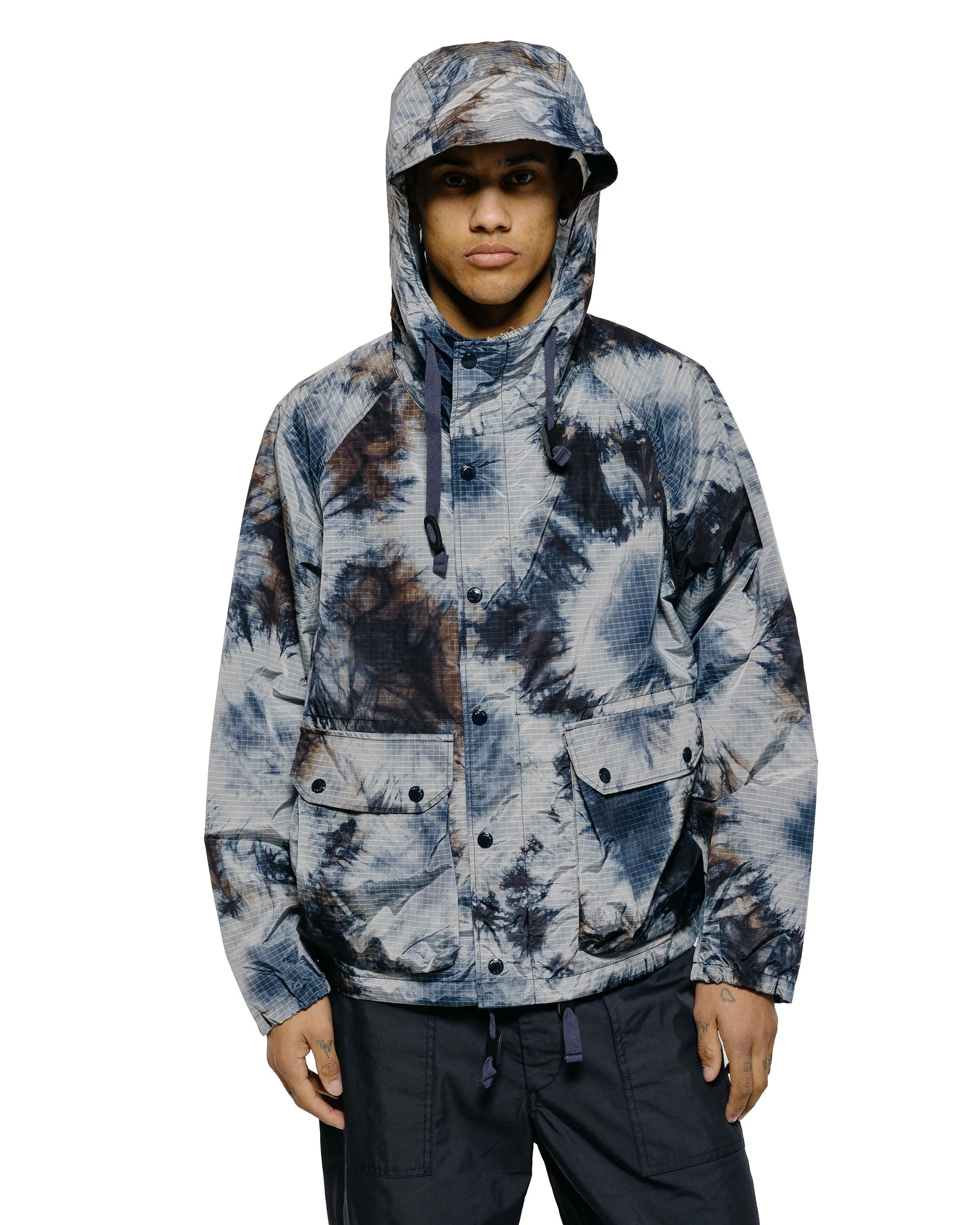 Engineered Garments Lt Parka Navy Nylon Tie Dye Print Ripstop sold by Lost & Found product image thumbnail 2