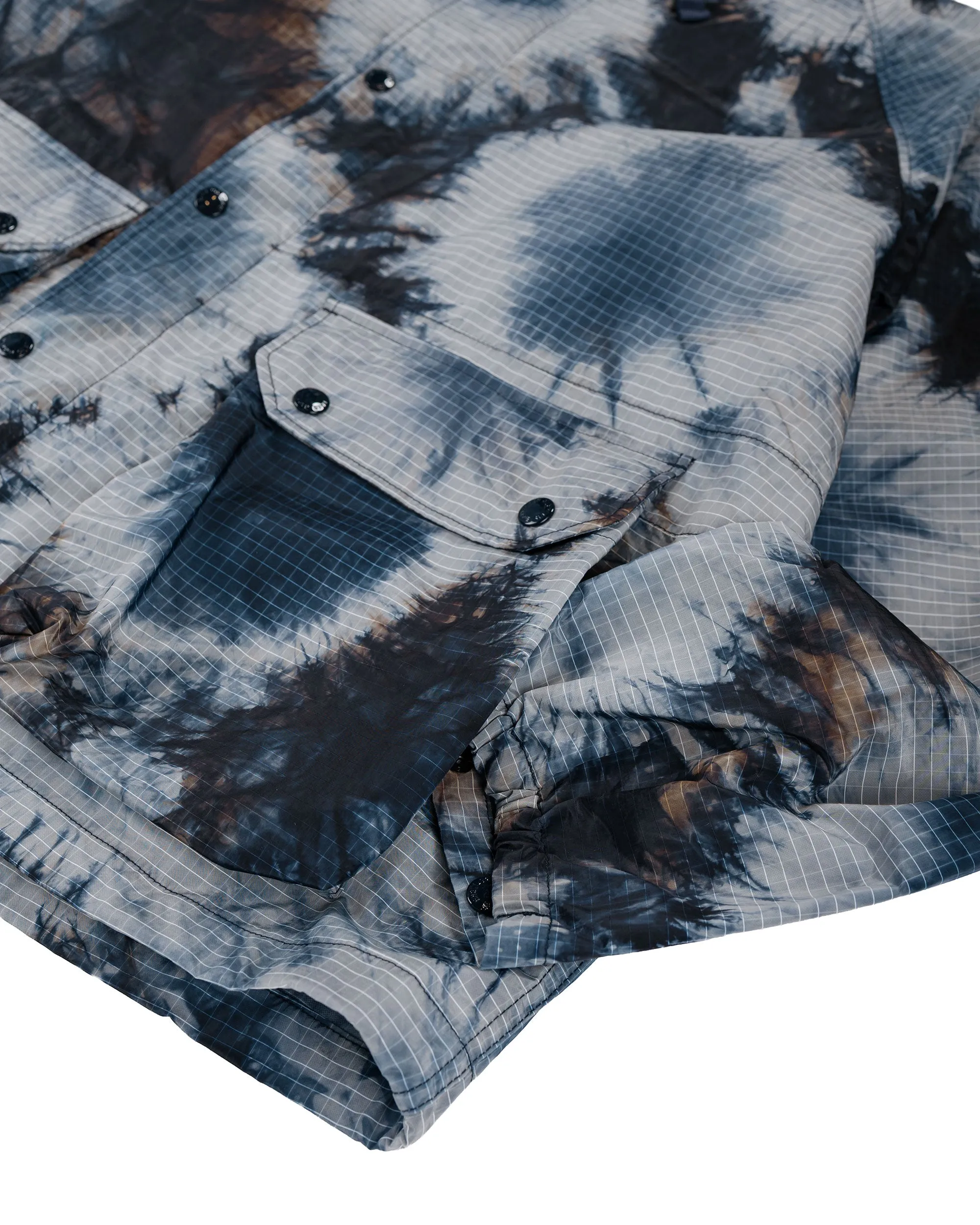 Engineered Garments Lt Parka Navy Nylon Tie Dye Print Ripstop sold by Lost & Found product image thumbnail 5