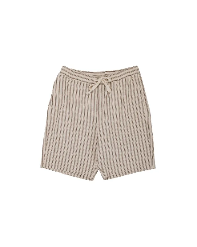 ts(s) Easy Fit Shorts Rustic Stripe Cotton Mesh Cloth Brown made by Lost & Found