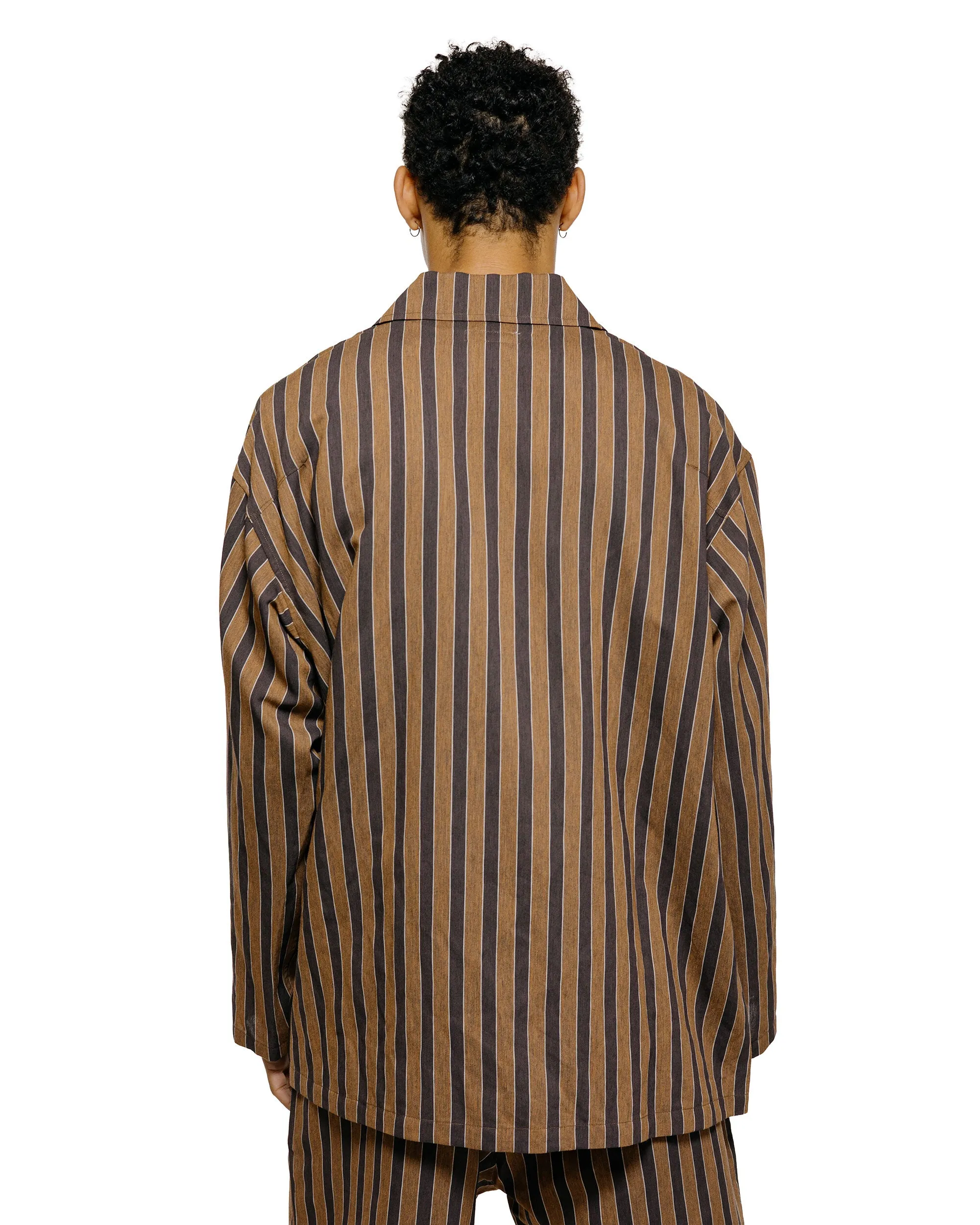 ts(s) Jacket Shirt Bold Stripe Viscose/Polyester Cloth Brown sold by Lost & Found product image thumbnail 3