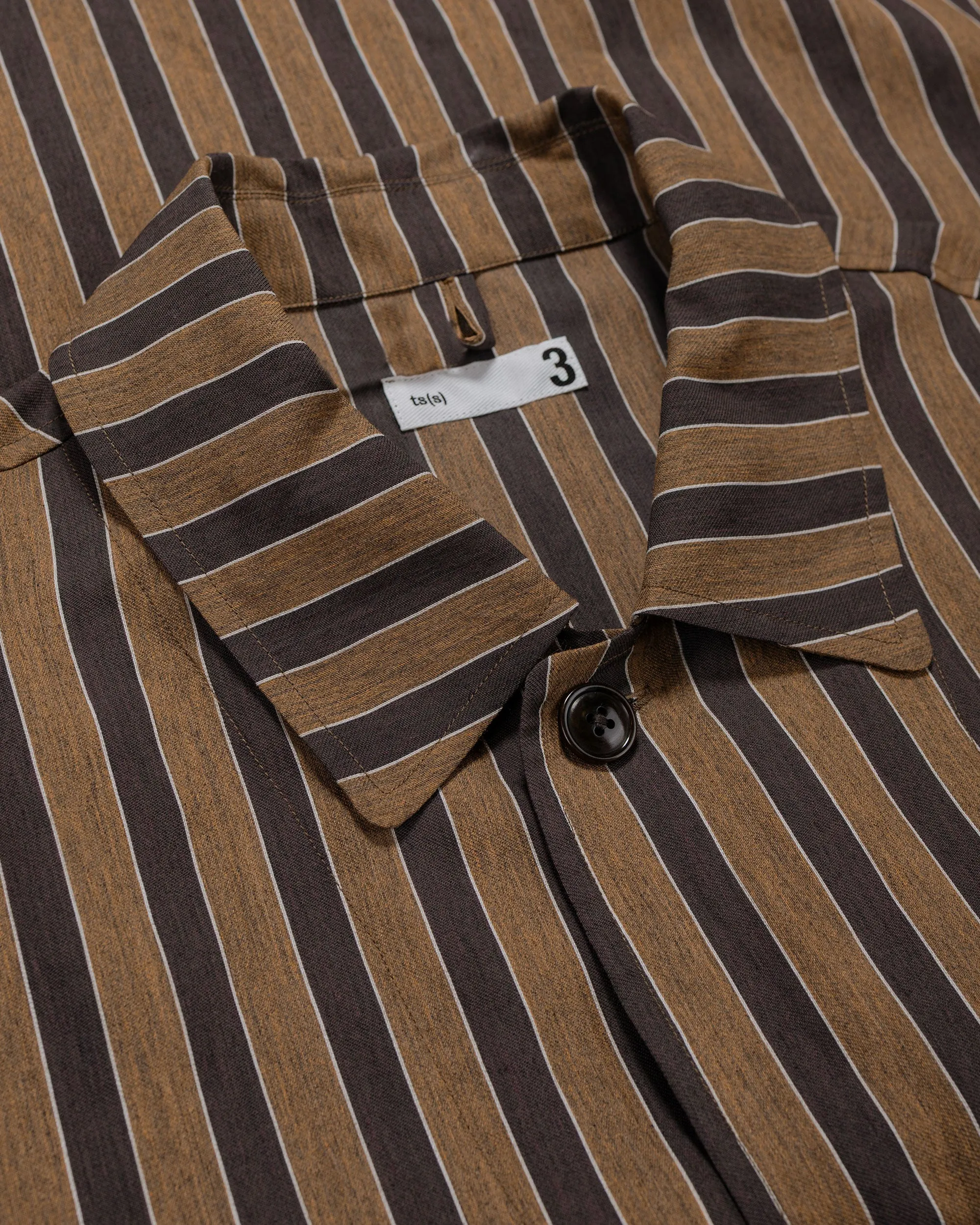 ts(s) Jacket Shirt Bold Stripe Viscose/Polyester Cloth Brown sold by Lost & Found product image thumbnail 5