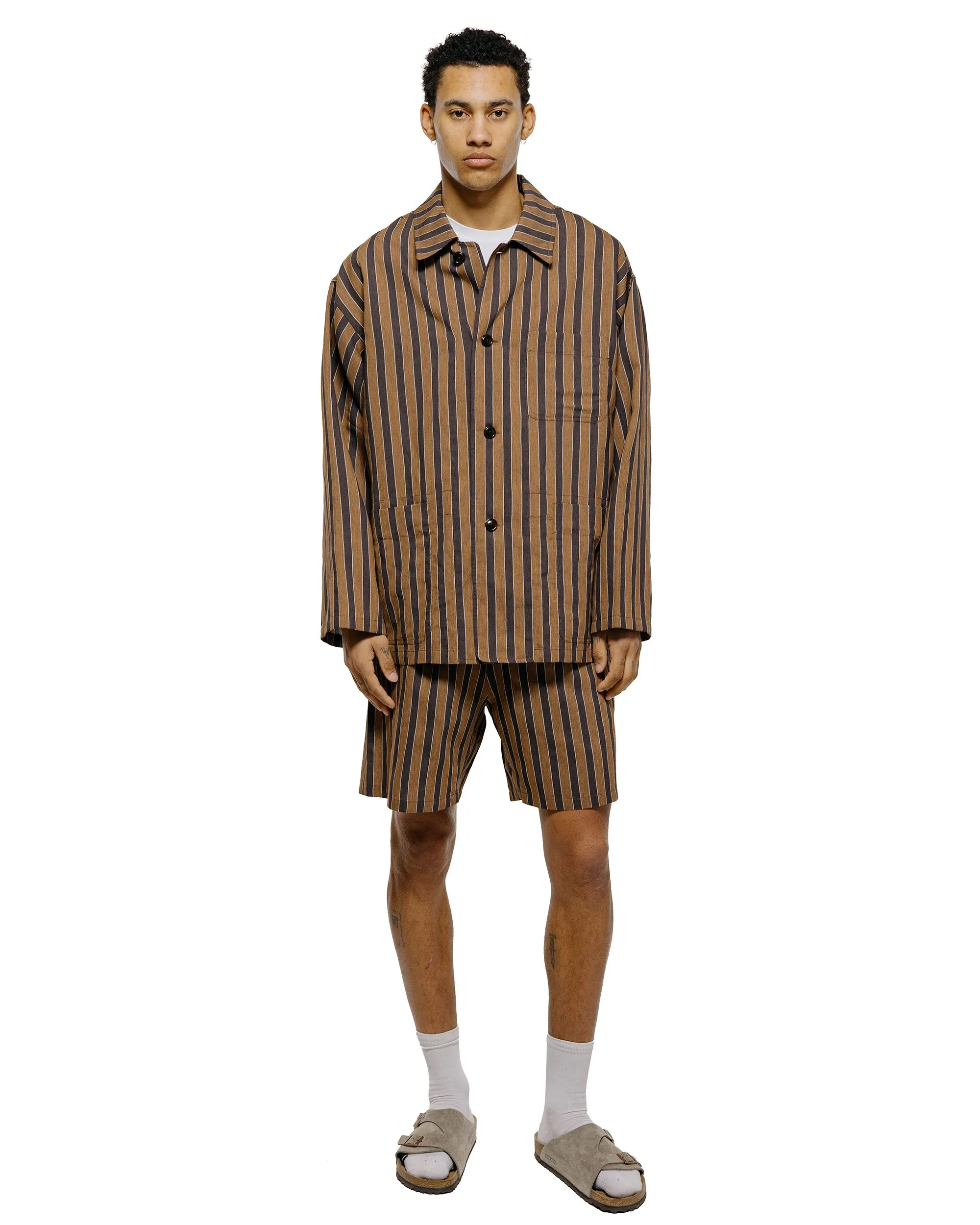 ts(s) Jacket Shirt Bold Stripe Viscose/Polyester Cloth Brown sold by Lost & Found product image thumbnail 4